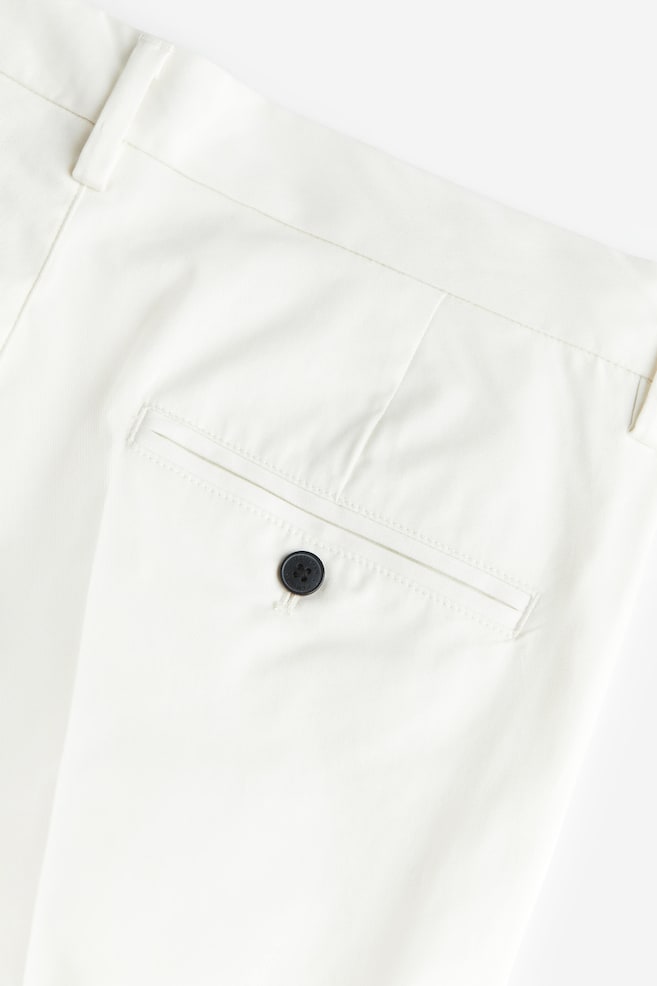 Cropped slacks Slim Fit - Hvid/Sort/Beige - 7