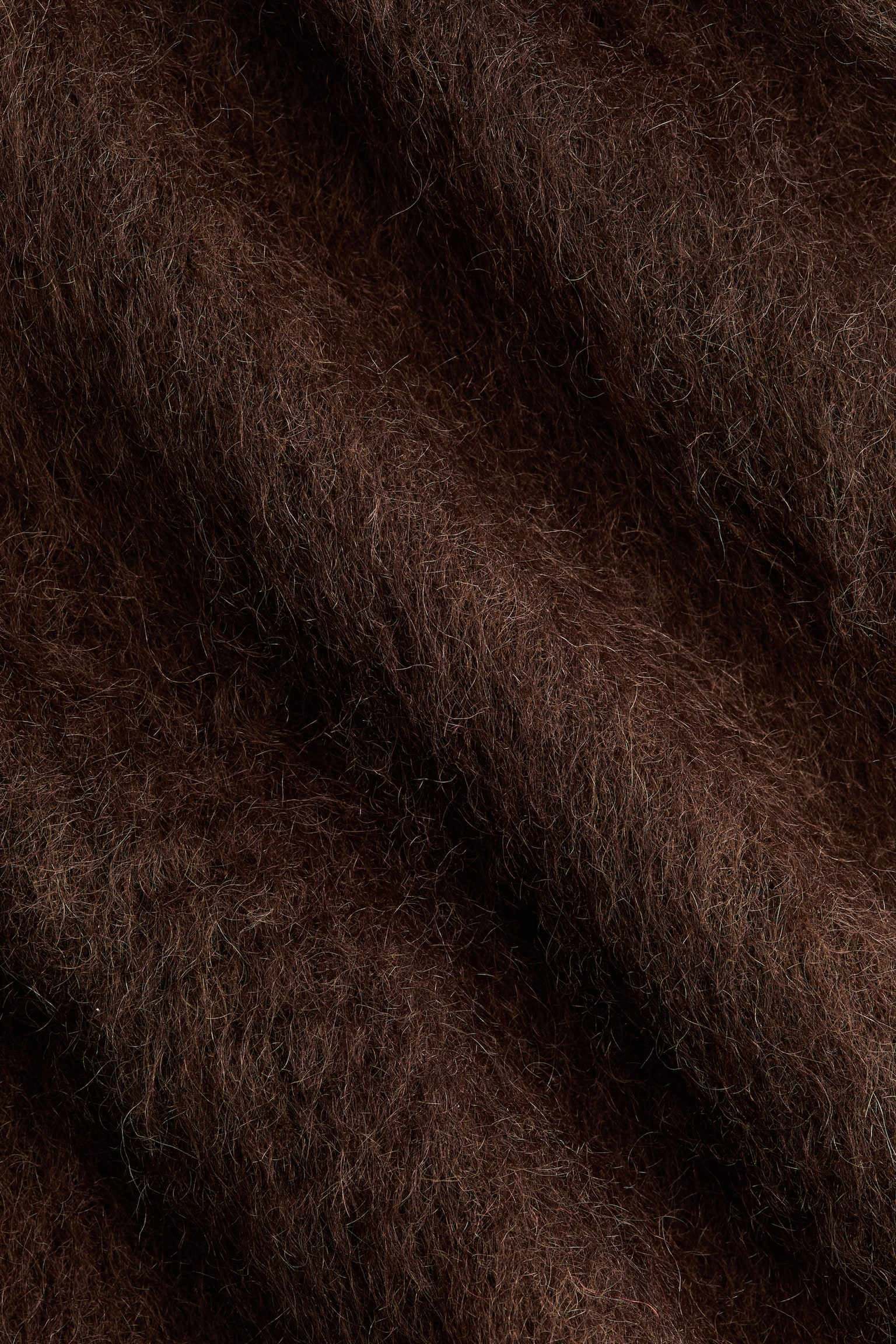 モヘアブレンド オープンバックワンピース - ダークブラウン/Dark grey marl - 4