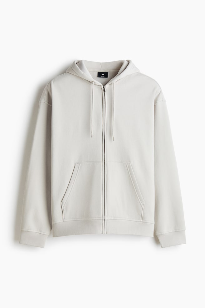 Loose-Fit Hooded Jacket - Light gray/Black/Gray melange/Cream/Beige/Dark gray/Khaki green/Dark gray - 1