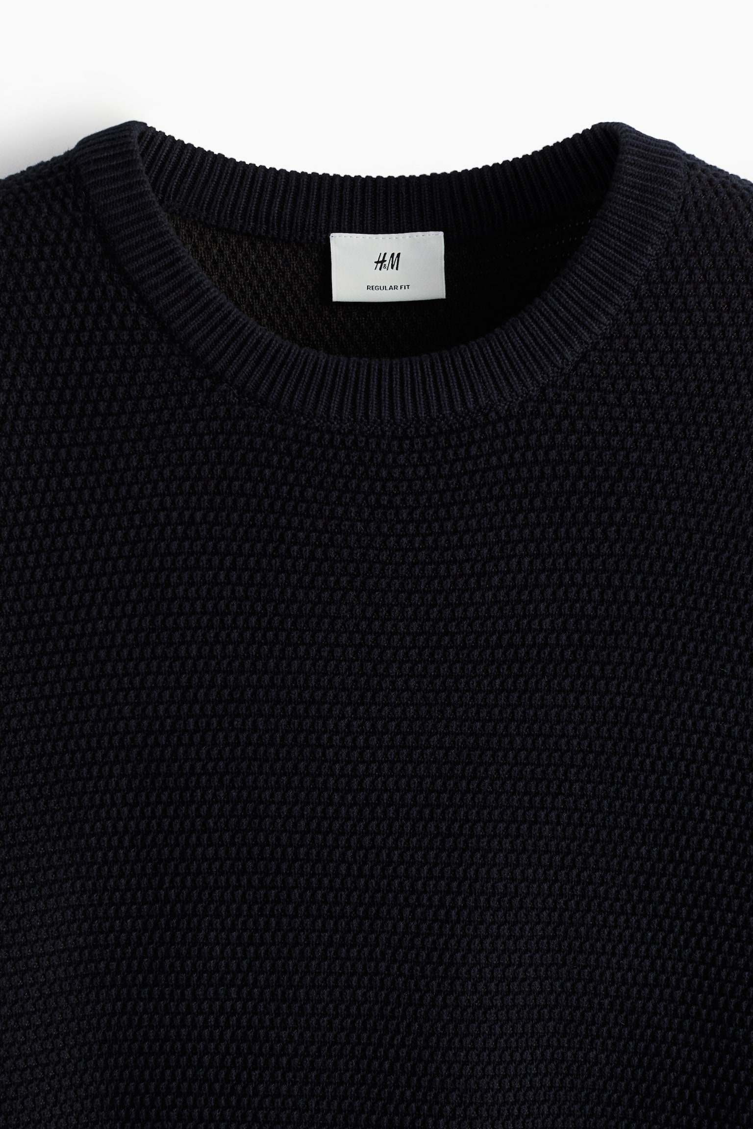 Regular Fit Waffled jumper - Navy blue/White - 4