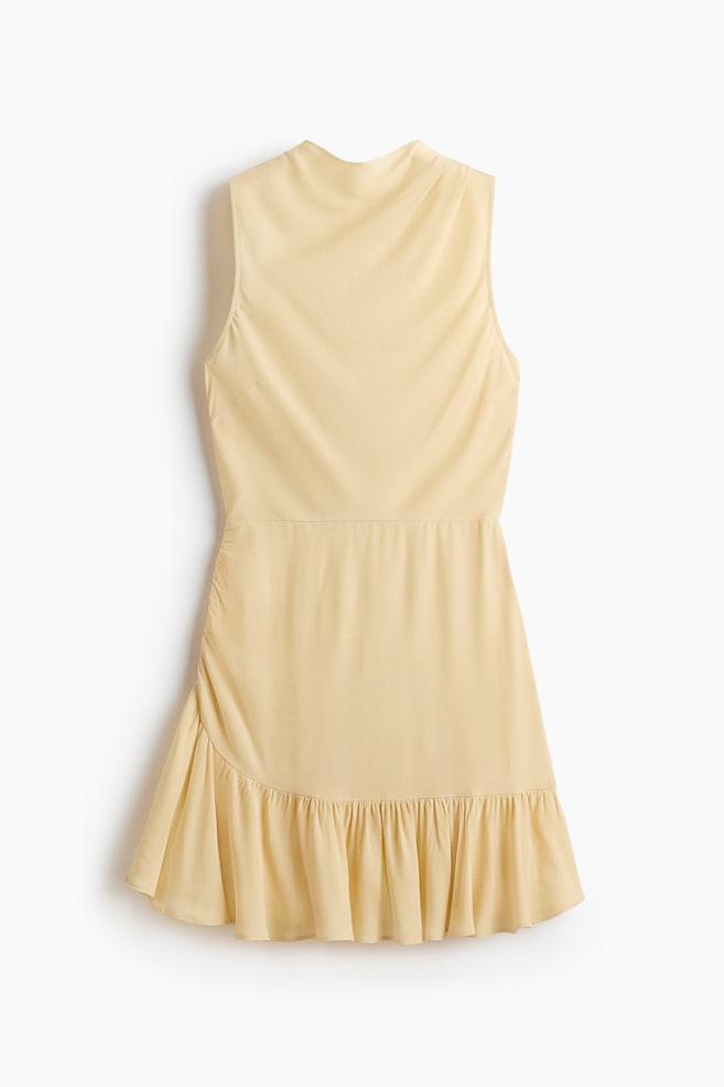 Ruffle-Trimmed Crêpe Dress - Yellow/Light pink - 1