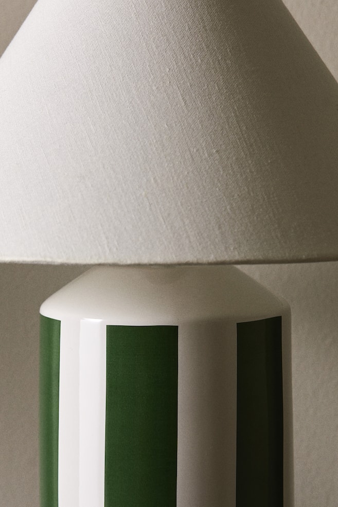Pied de lampe en céramique - Vert/rayé/Orange/motif/Vert/motif - 2