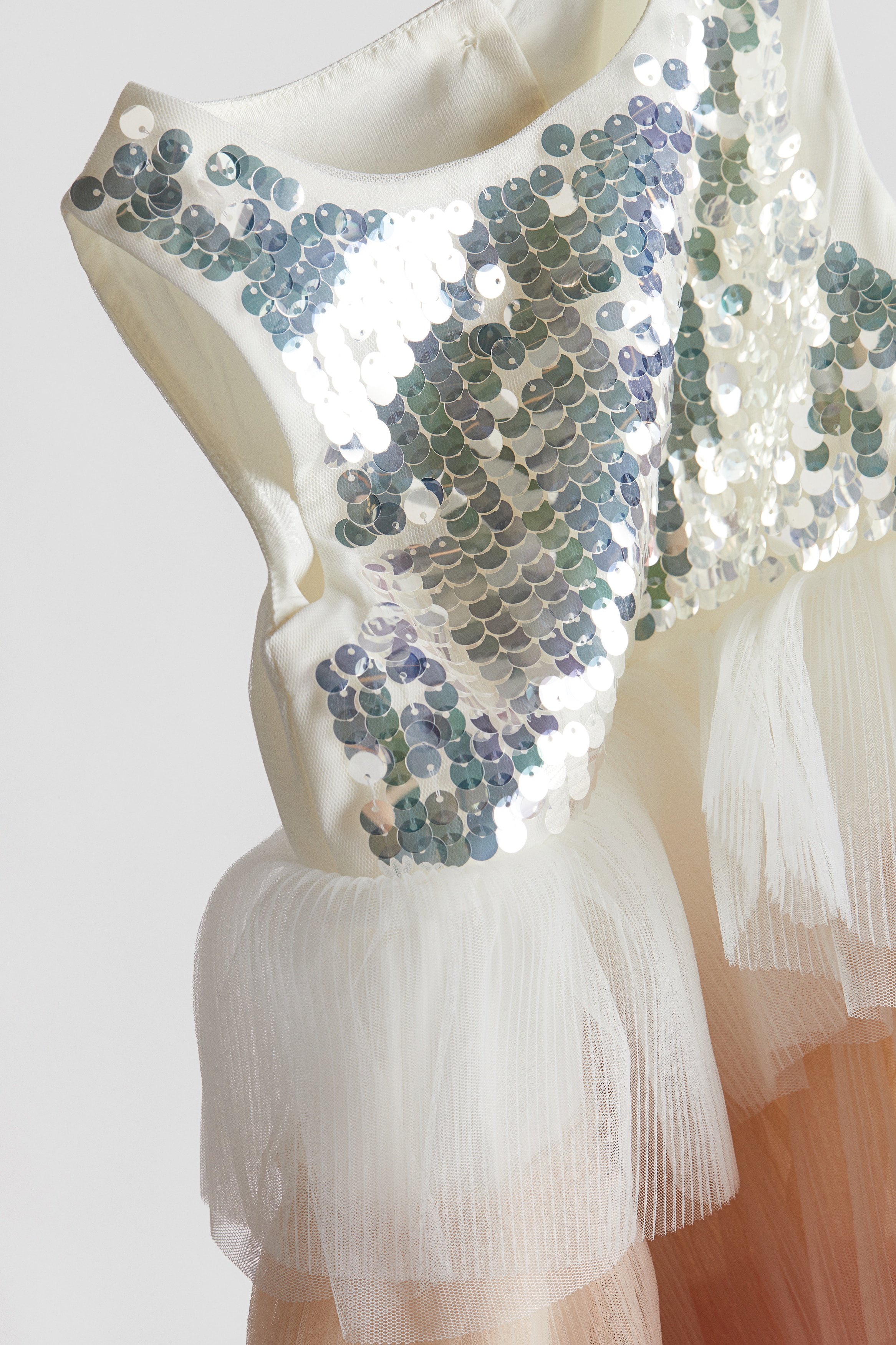 Sequined Tulle Dress - White/gradient - Kids | H\u0026M US