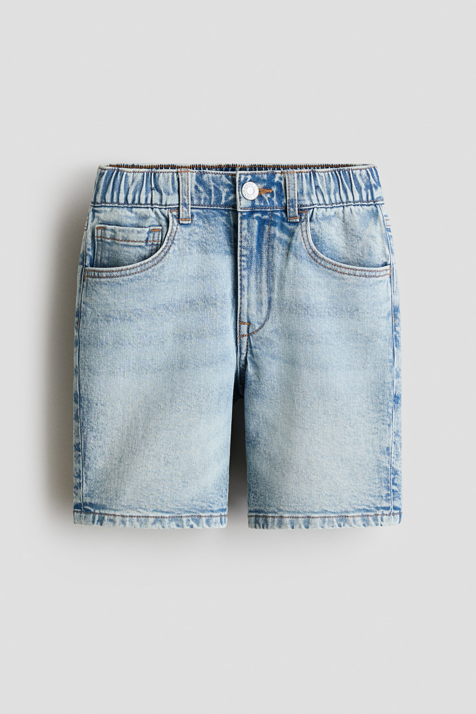 Relaxed Fit denim shorts - Light denim blue/Denim blue/Light beige
