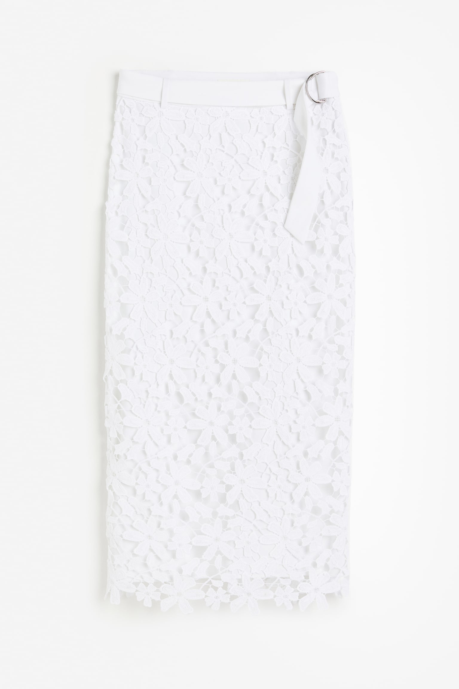 Lace pencil skirt - White - 2