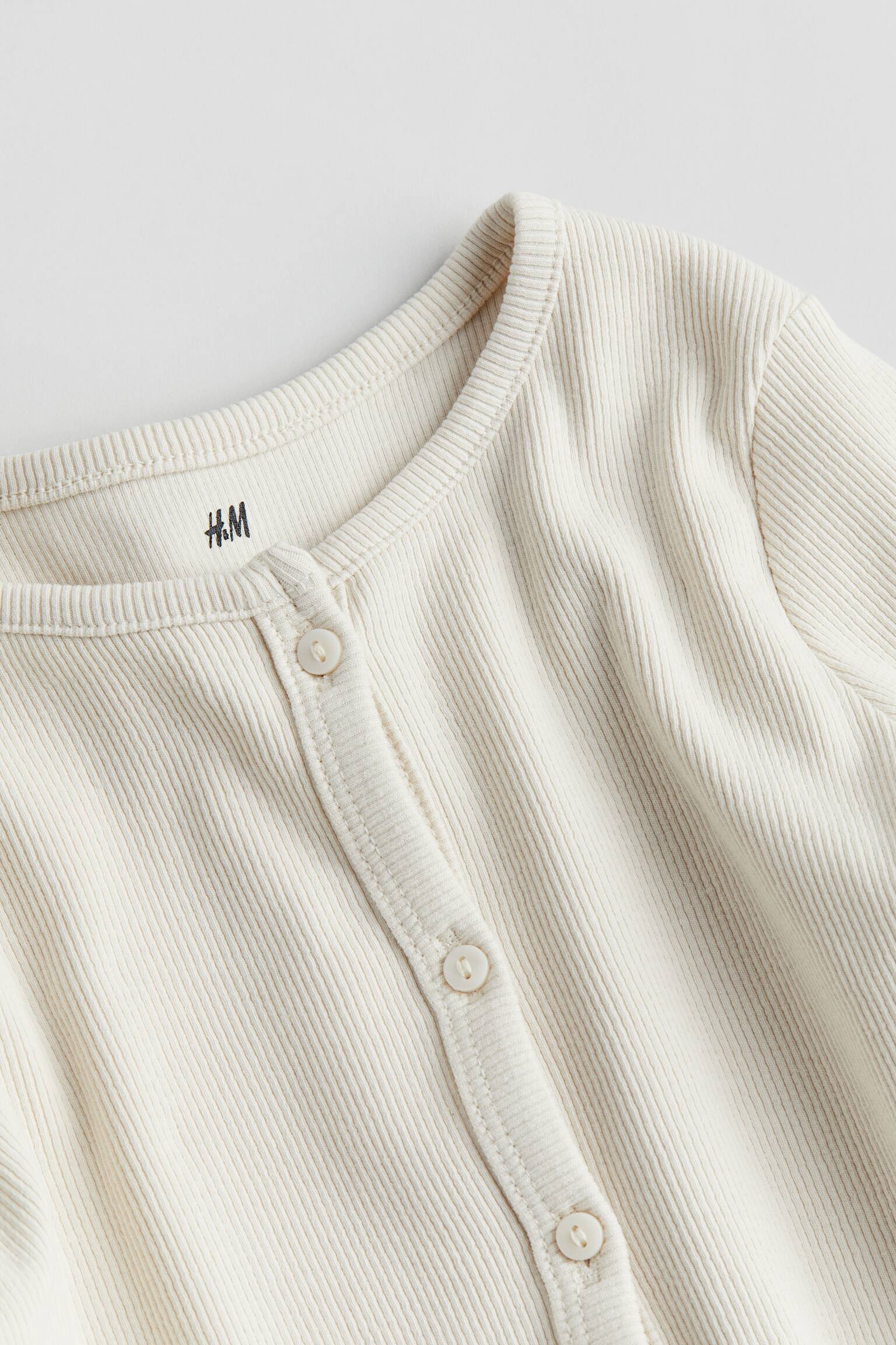 Rib Jersey Cardigan - Natural white/Black/Light pink/Light dusty green/Light blue - 4