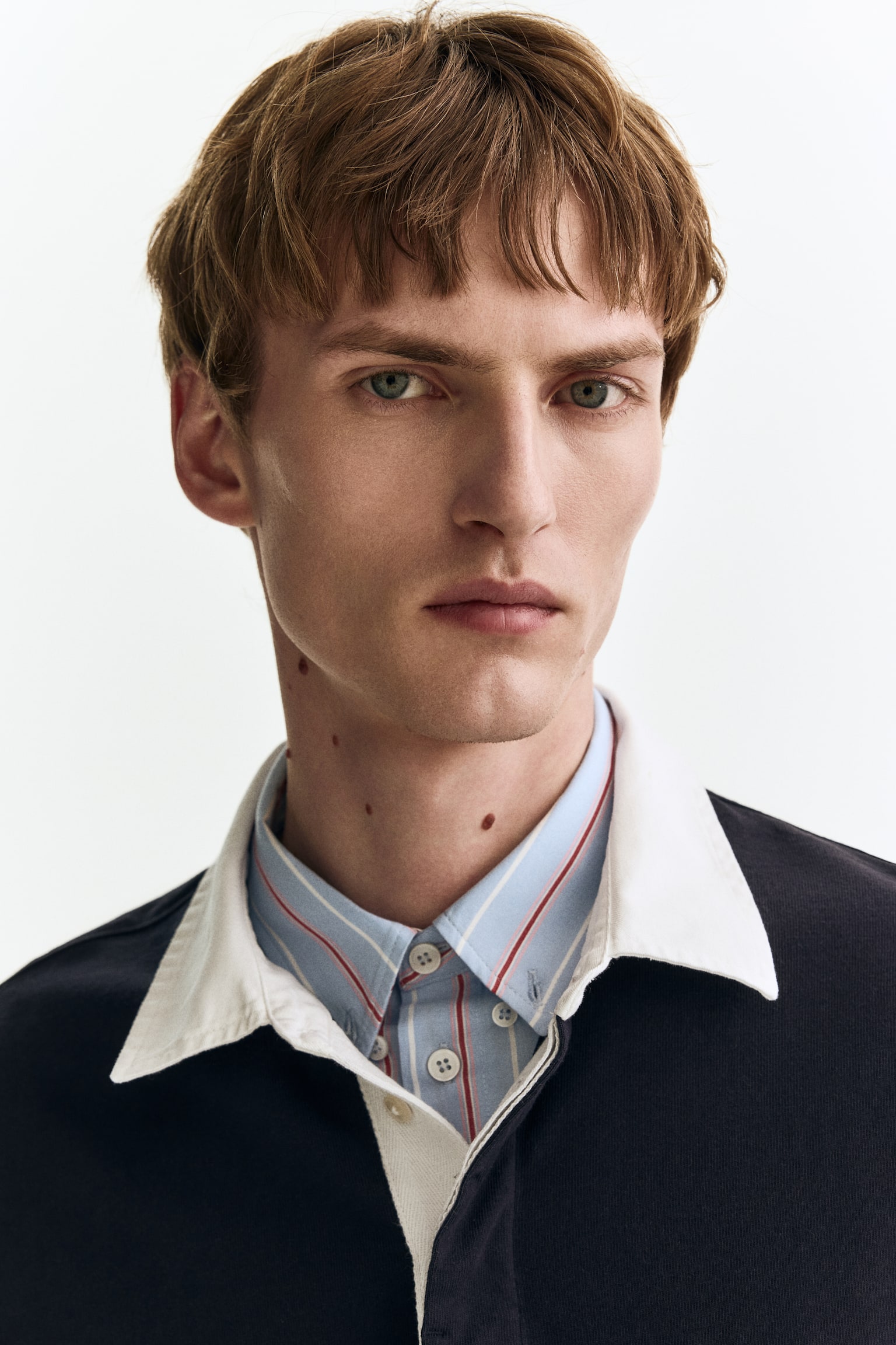 חולצת פולו מכותנה Loose Fit - כחול נייבי/קולור בלוק/תכלת/קולור בלוק/אפור מלאנז'/קולור בלוק - 5