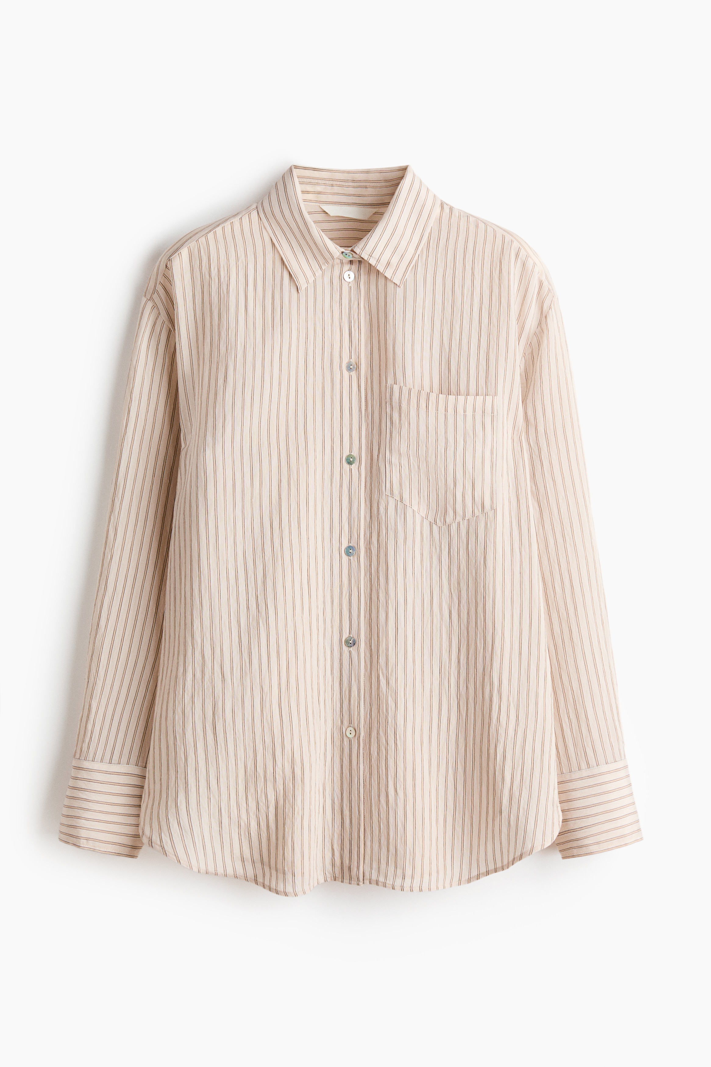 Oversized shirt - Light beige/Striped/Light pink/Striped/Light blue/Striped