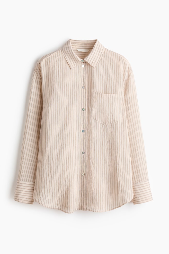 Oversized Shirt - Light beige/striped/Light pink/striped/Light blue/striped - 1