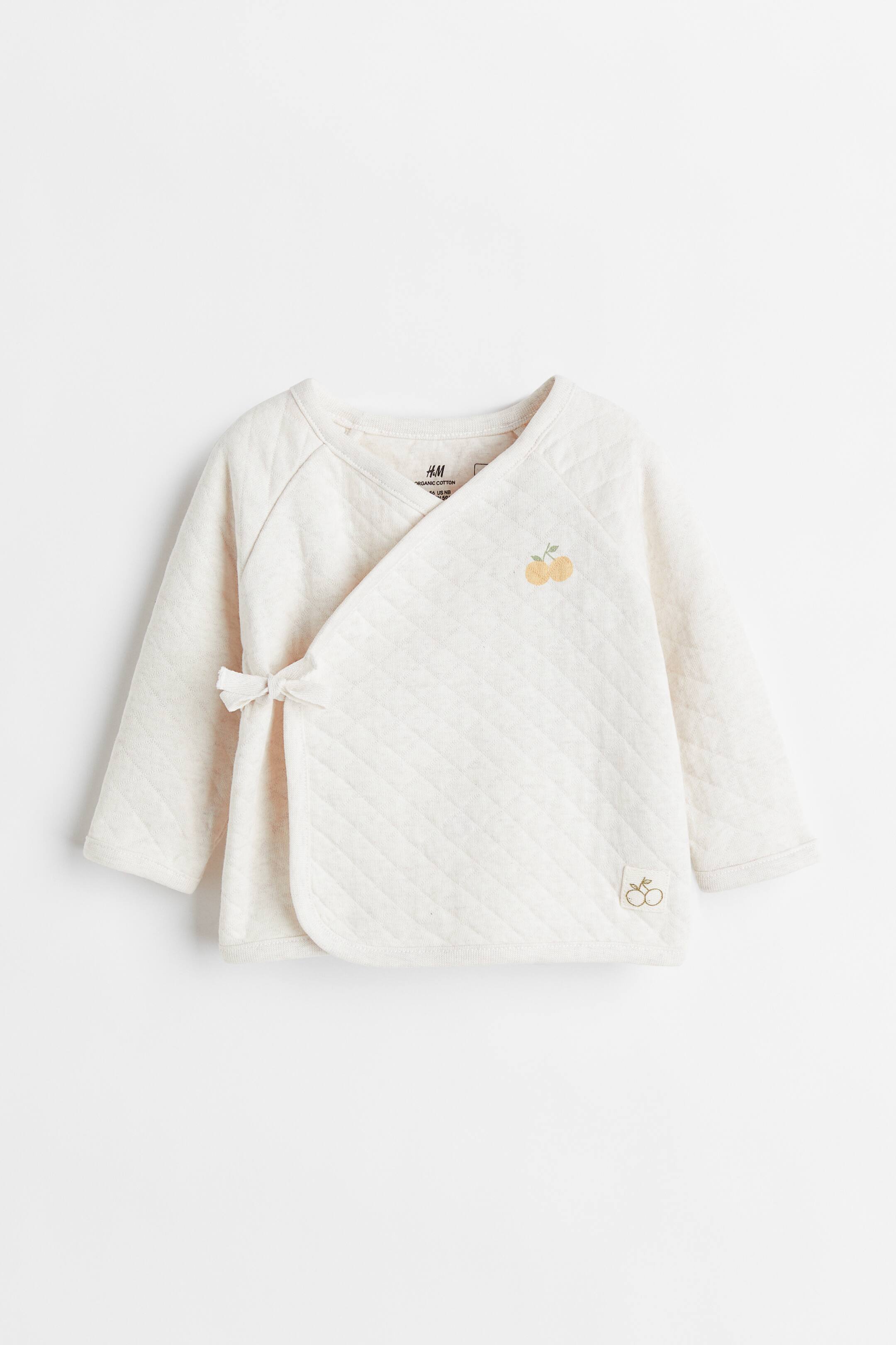 View larger image: Quilted cotton wrapover jacket - Natural white - Kids | H&M 1
