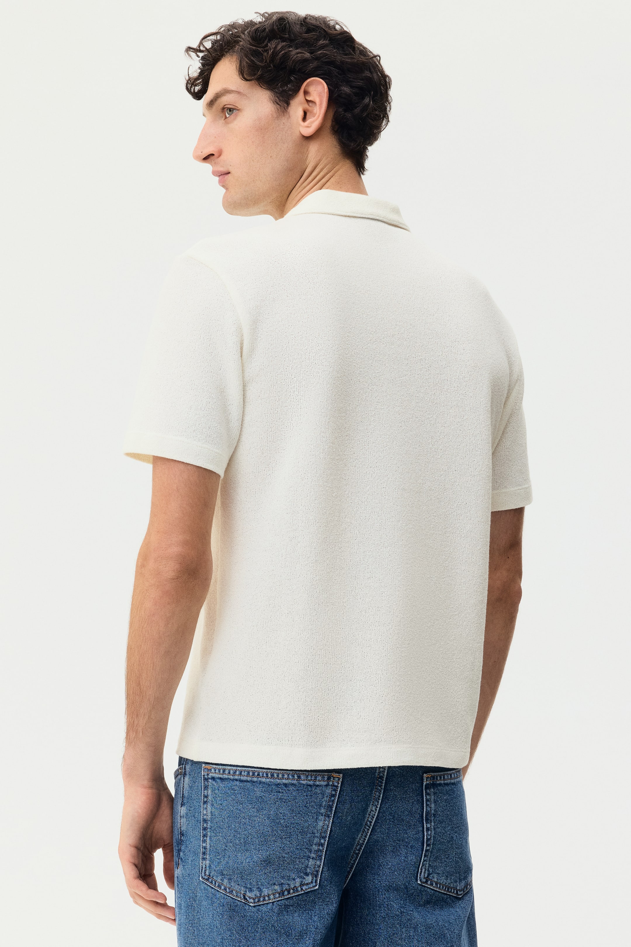 Xem ảnh lớn hơn: Áo polo Regular Fit - Màu kem - Men | H&M VN 4