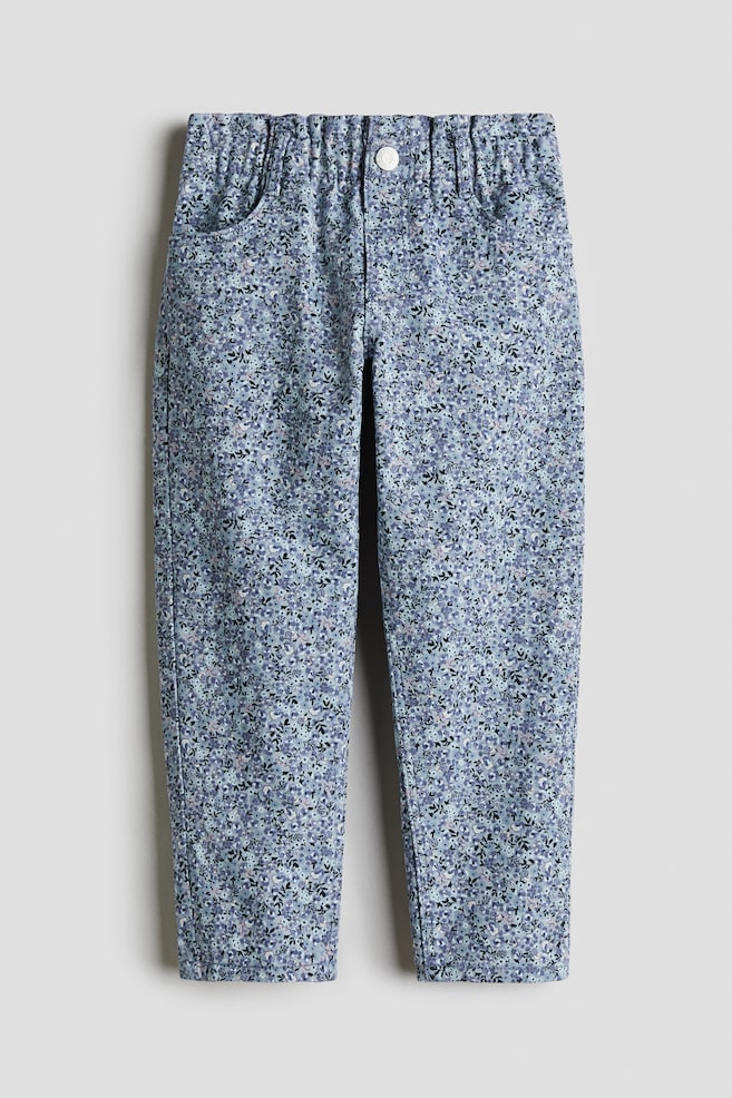 Relaxed paper bag jeans - Light denim blue/Floral/Denim blue/Light pink/Spotted/Light pink - 1