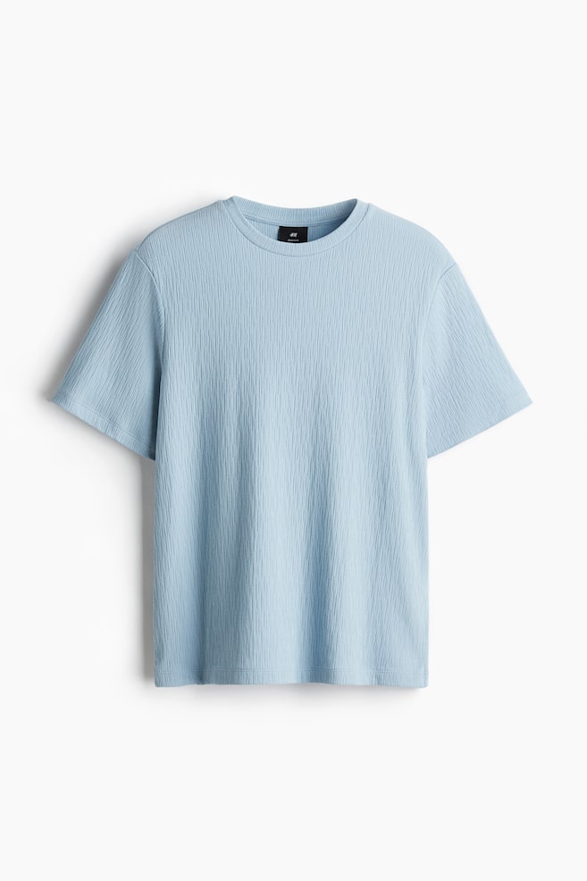 Regular Fit Textured T-shirt - Light blue/White - 1