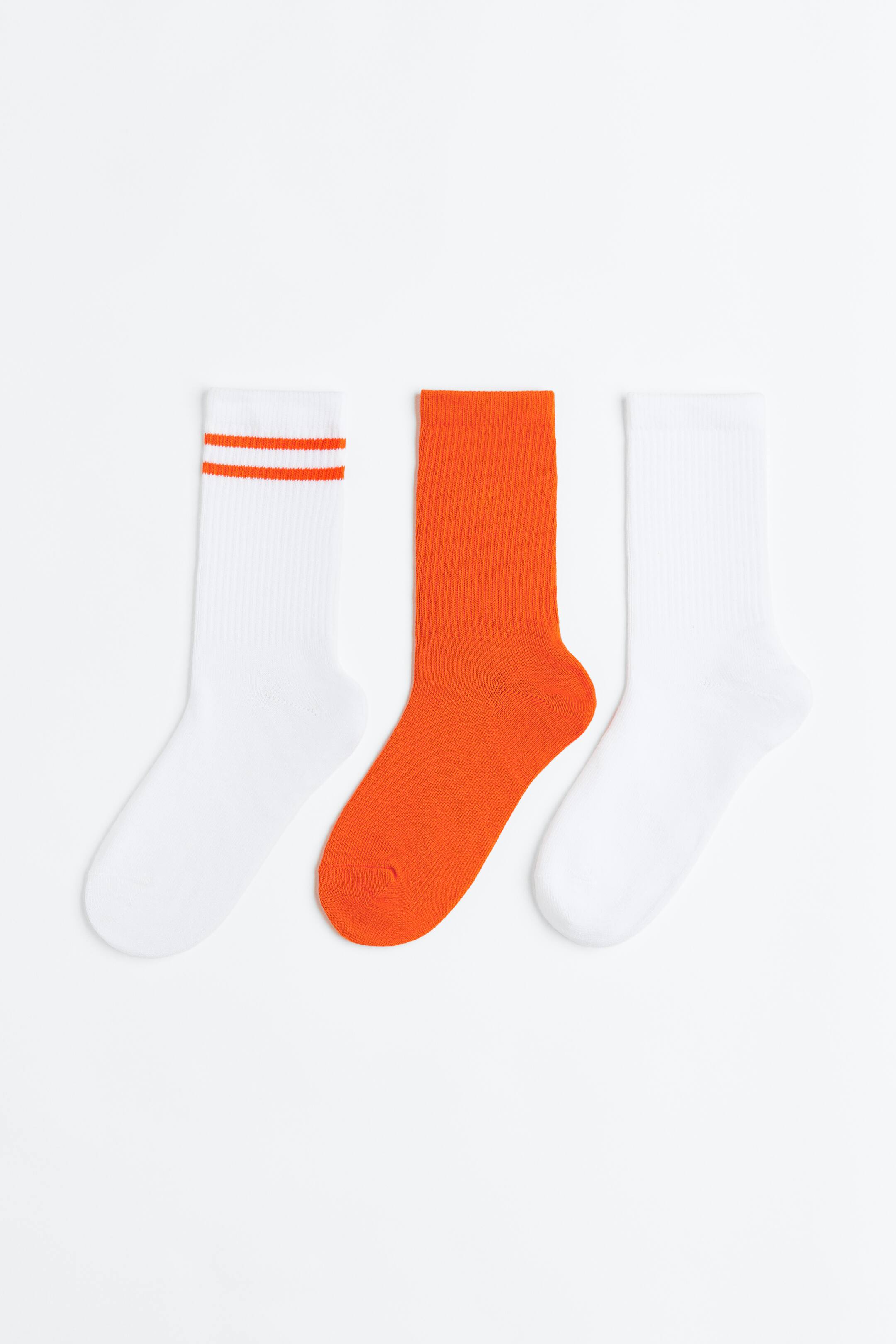 查看大圖: DryMove™ 3雙入運動襪 - 橘色/白色 - Ladies | H&M 1