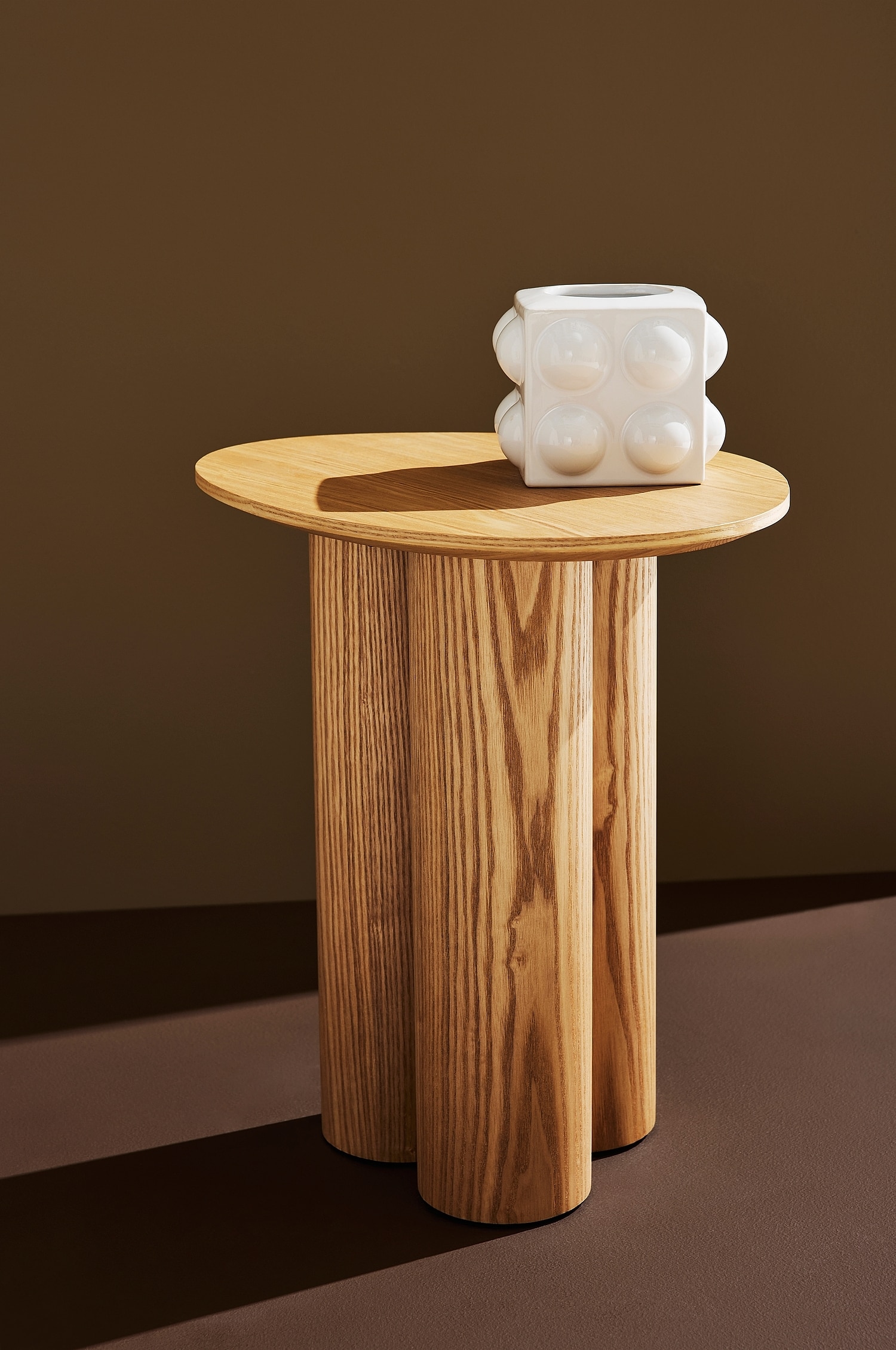 Remi Side Table - Ash/Walnut/Red