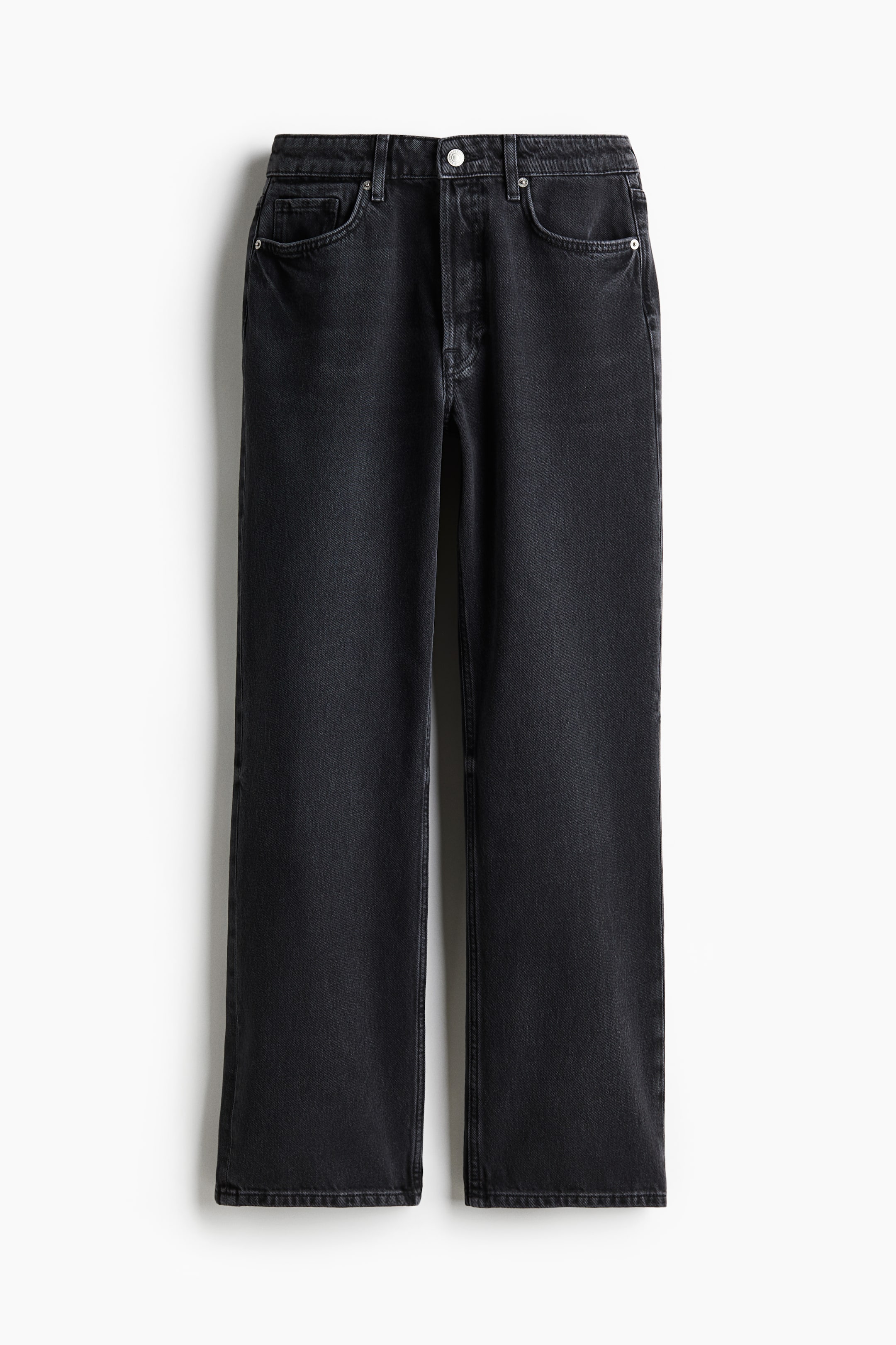 Straight Regular Jeans - Black - Ladies | H&M GB 1