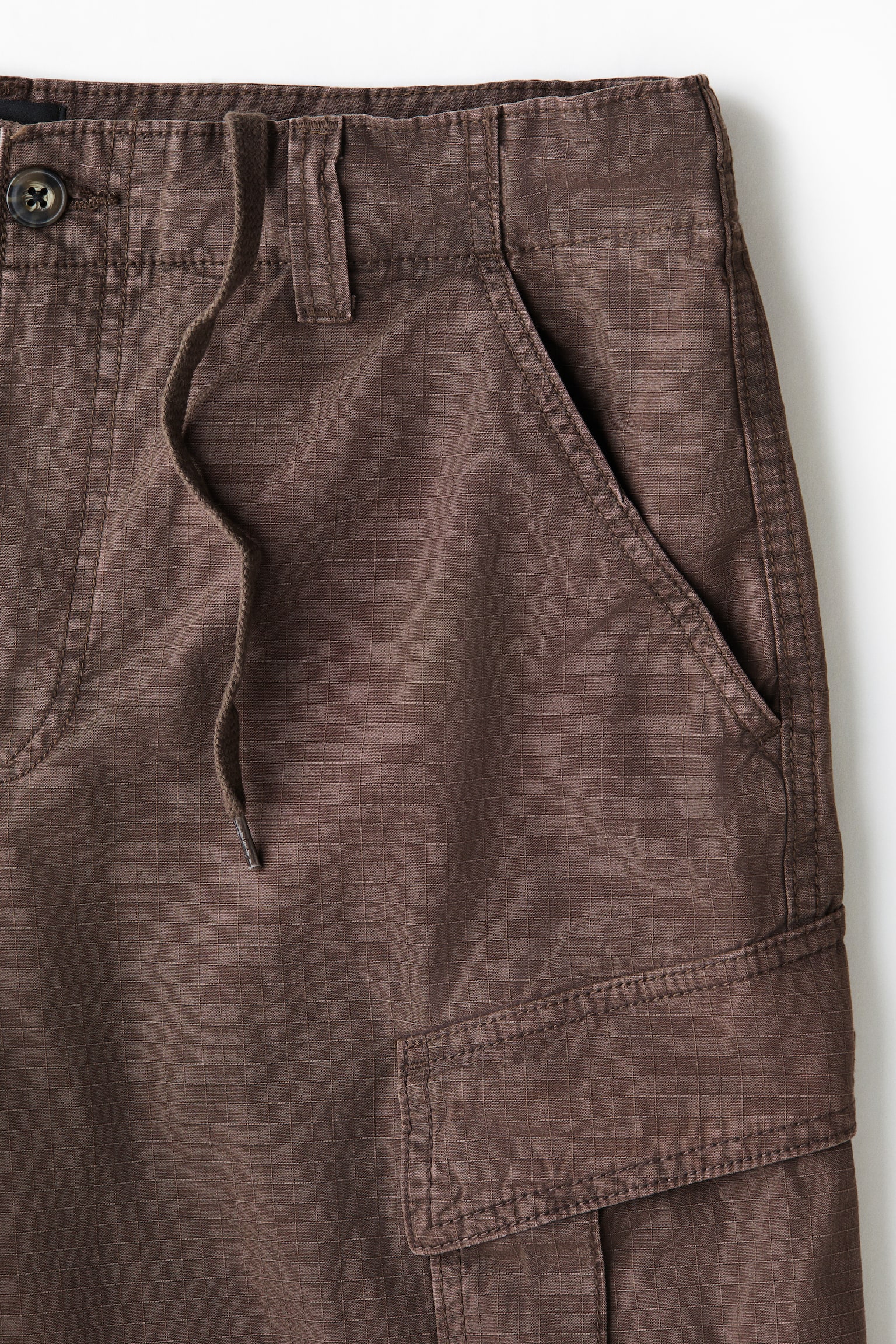 מכנסי דגמ"ח ברמודה מכותנה Loose Fit - חום/שחור/ירוק חאקי - 6