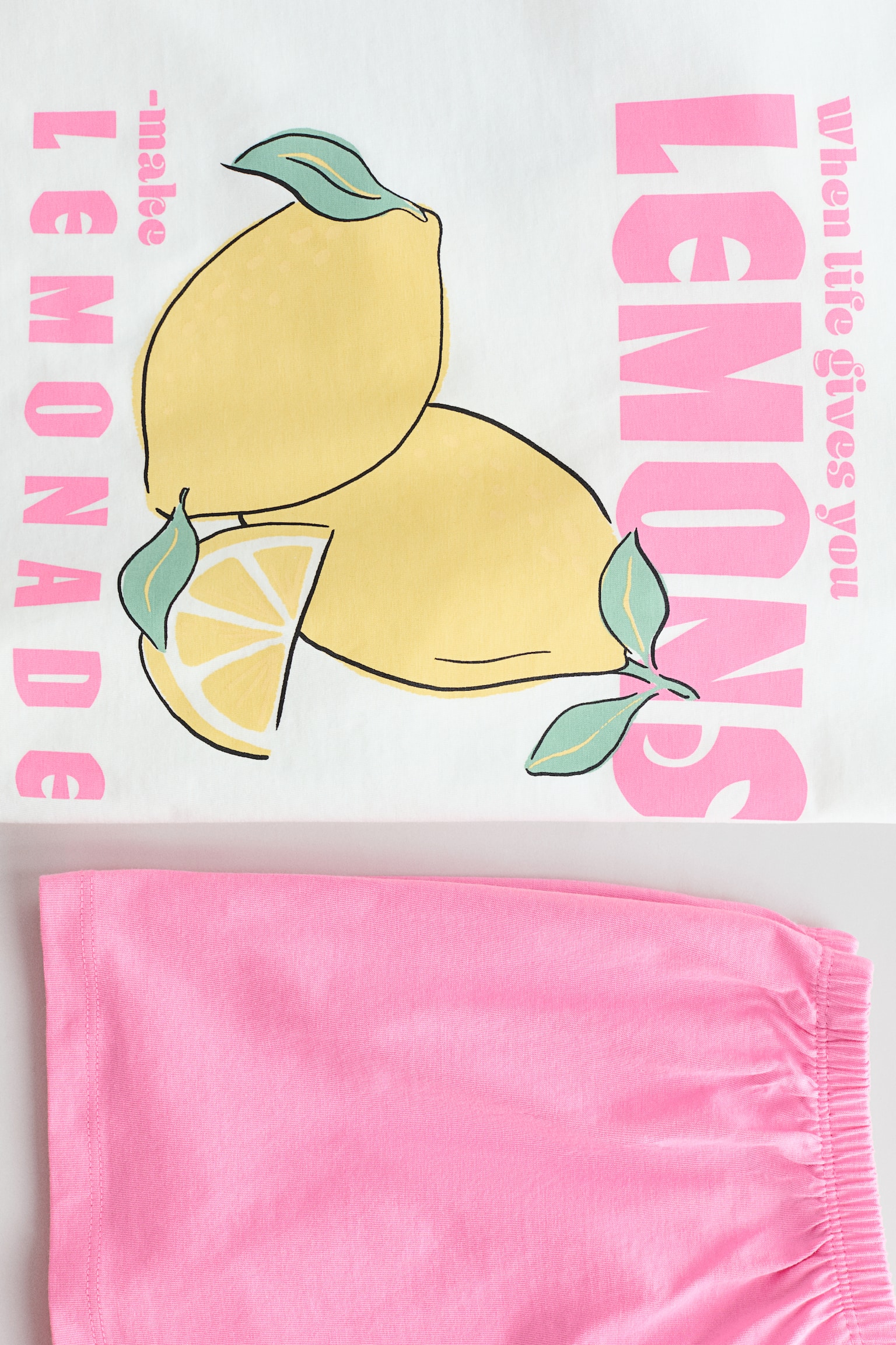 Cotton pyjamas - Pink/Lemons/White/Gingham check/Cream/Floral/Light blue/Limones/White/Strawberries/Light grey marl/Hearts/Light grey marl/Comfy/Light blue/Floral/Light blue/Cherries/Dusty blue/6/Pink/Love - 2
