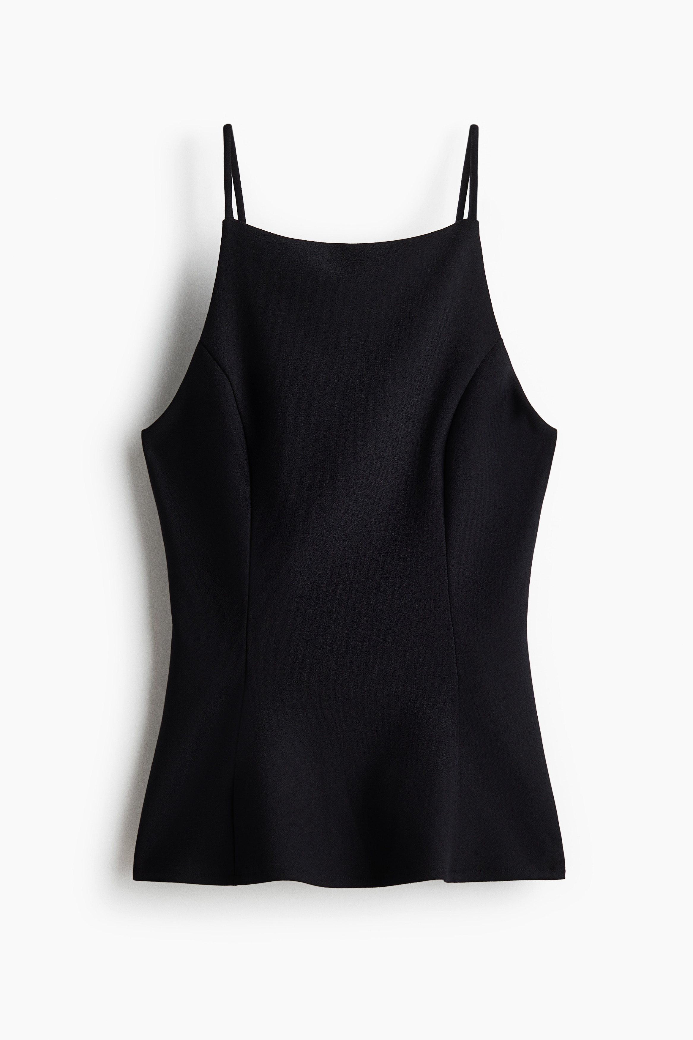 Top sin mangas con peplum - Negro/Café/Crema