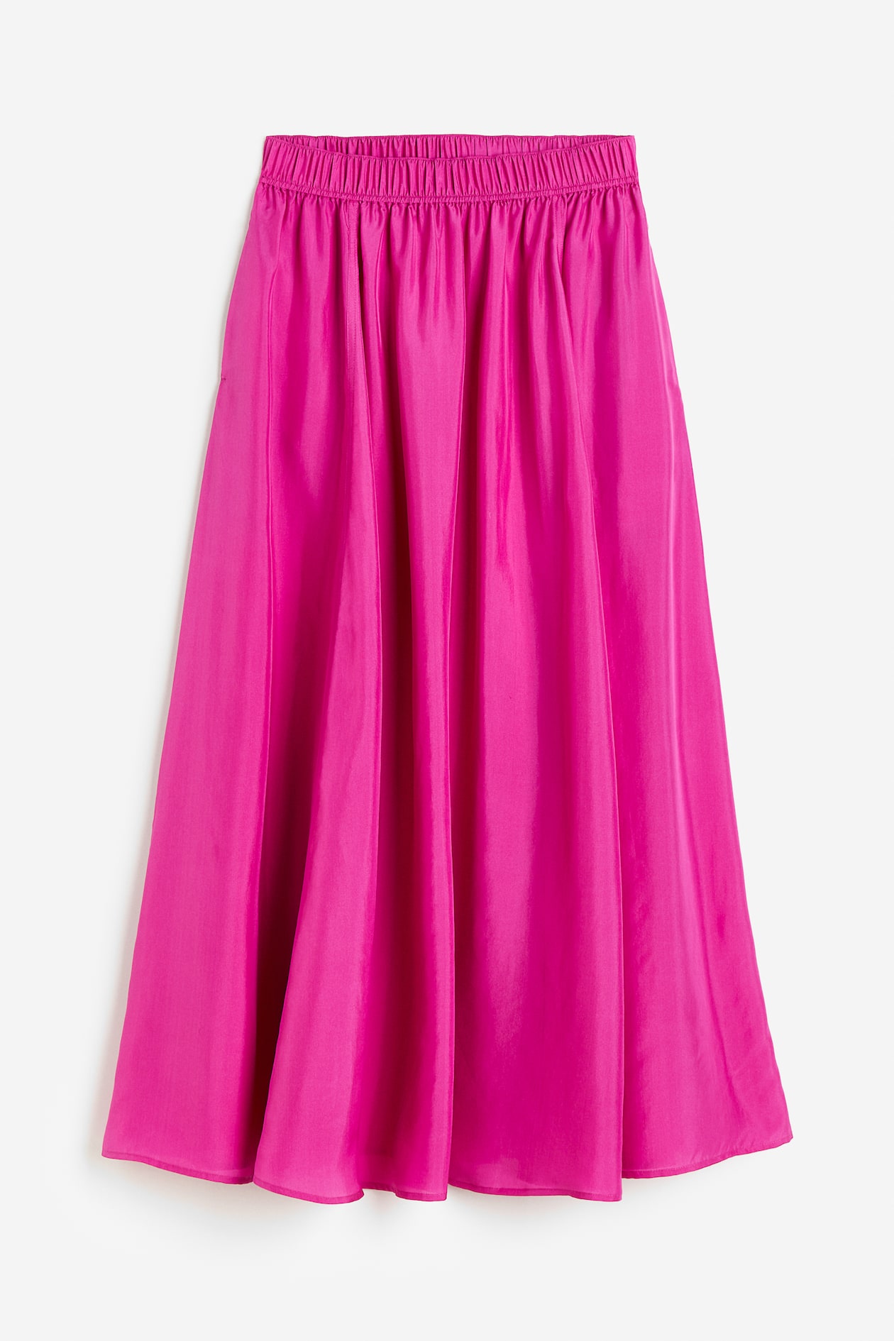 A-line silk skirt - High waist - Long - Cerise - Ladies | H&M GB