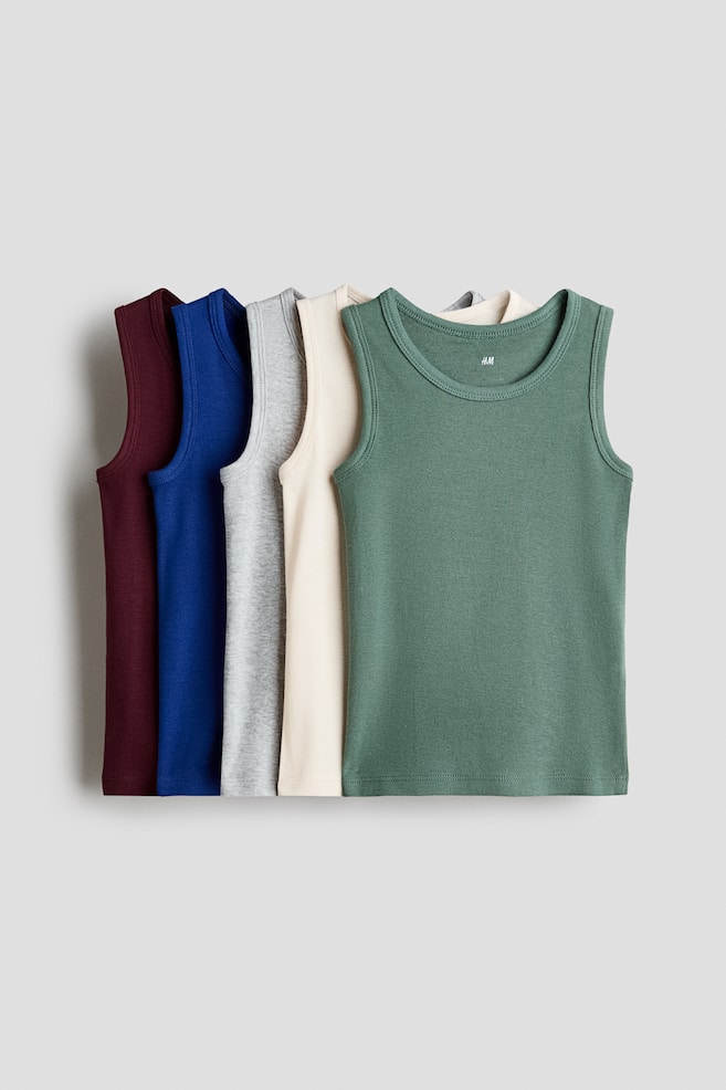 5er-Pack Tanktops - Knallblau/Salbeigrün/Hellblau/Dunkelblau/Weiß/Marineblau/Türkis - 1