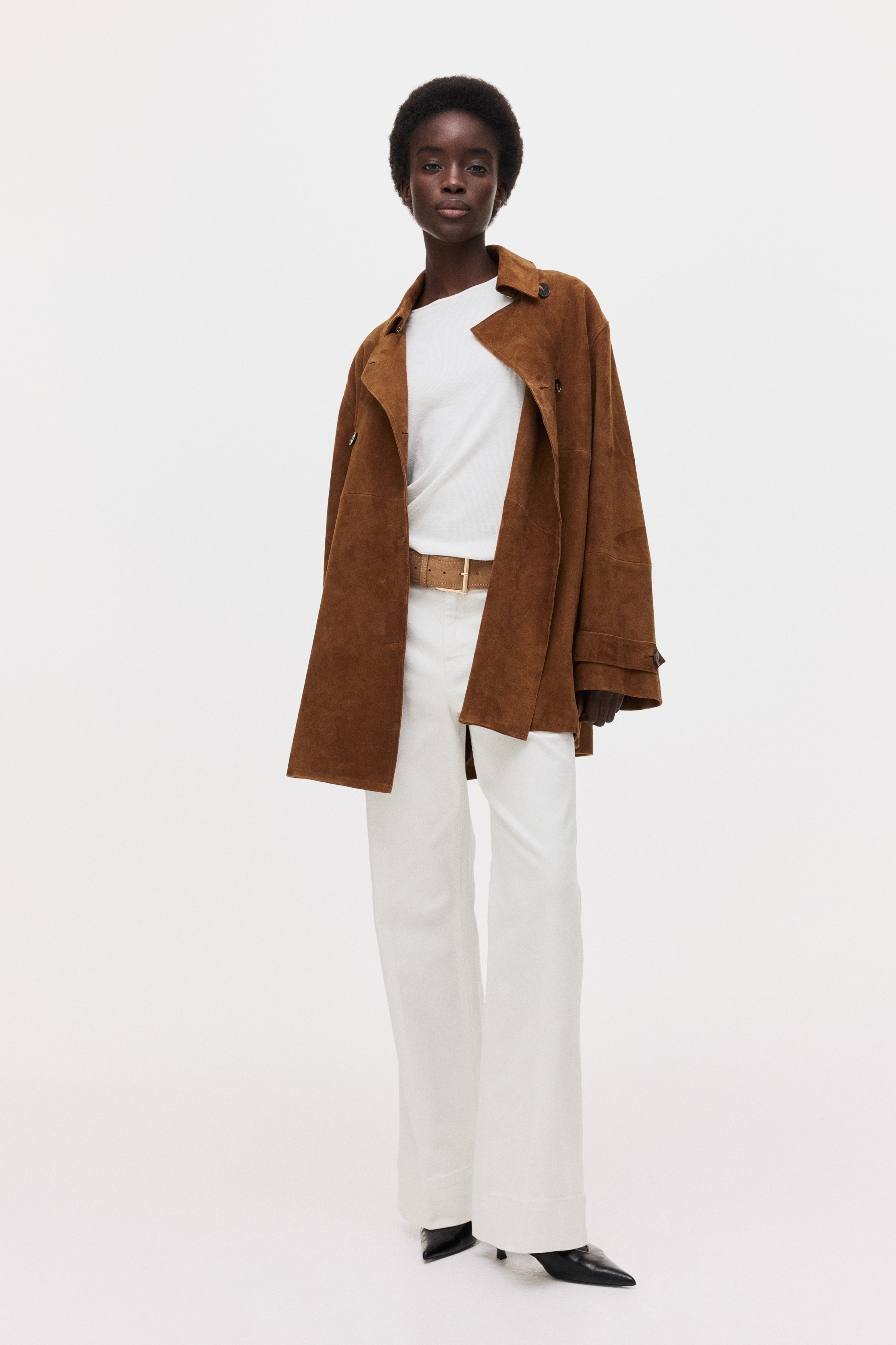 Bootcut High Waist Jeans - Blanc