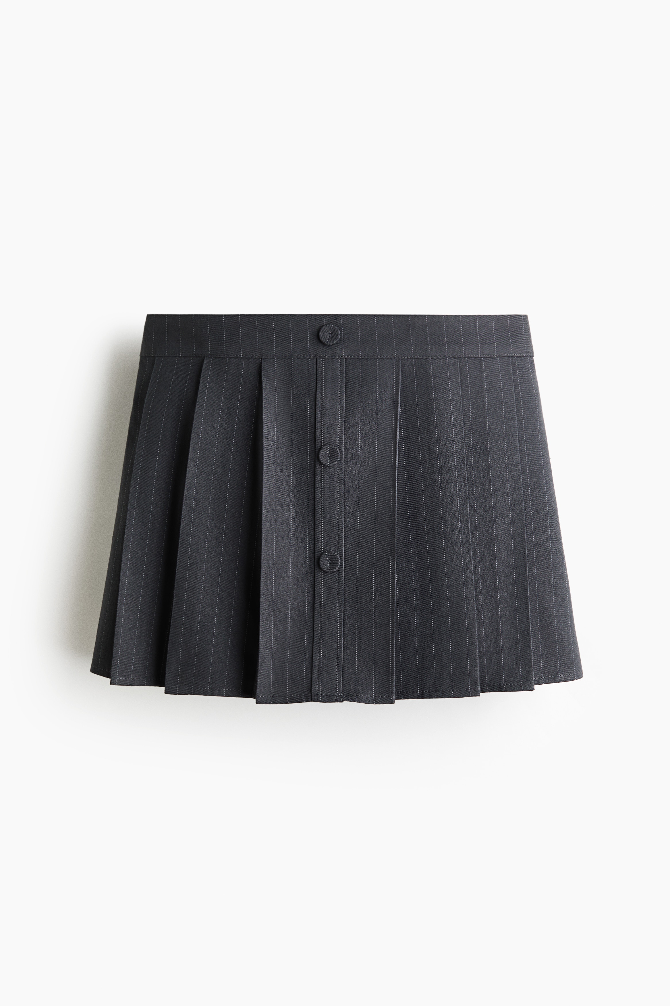 Pleated Twill Skort - Dark gray/pinstriped/Beige/pinstriped/Navy blue/pinstriped