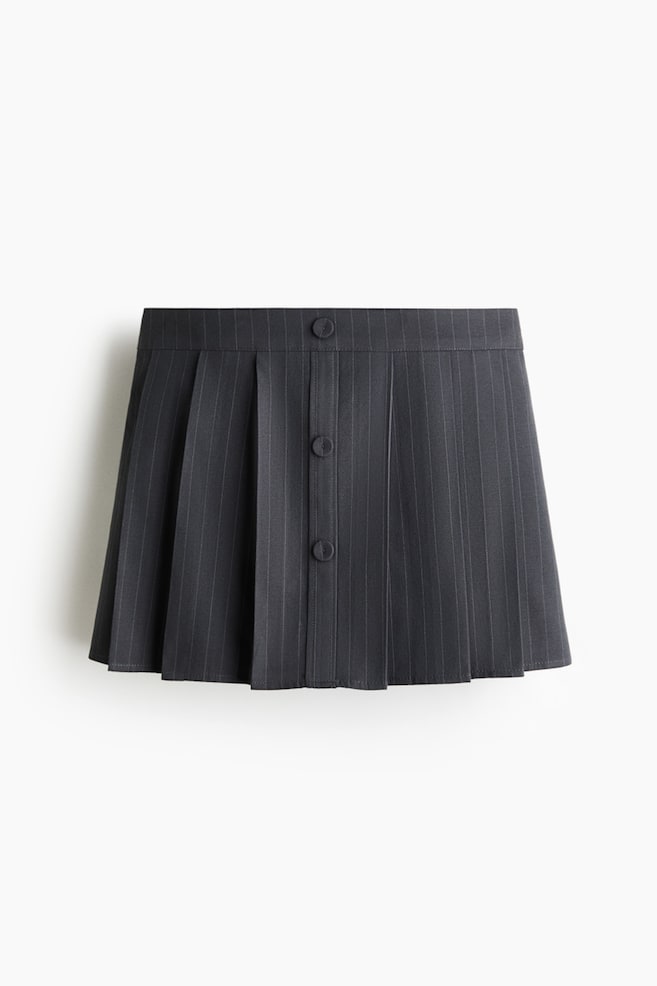 Pleated Twill Skort - Dark gray/pinstriped/Navy blue/pinstriped/Beige/pinstriped - 1