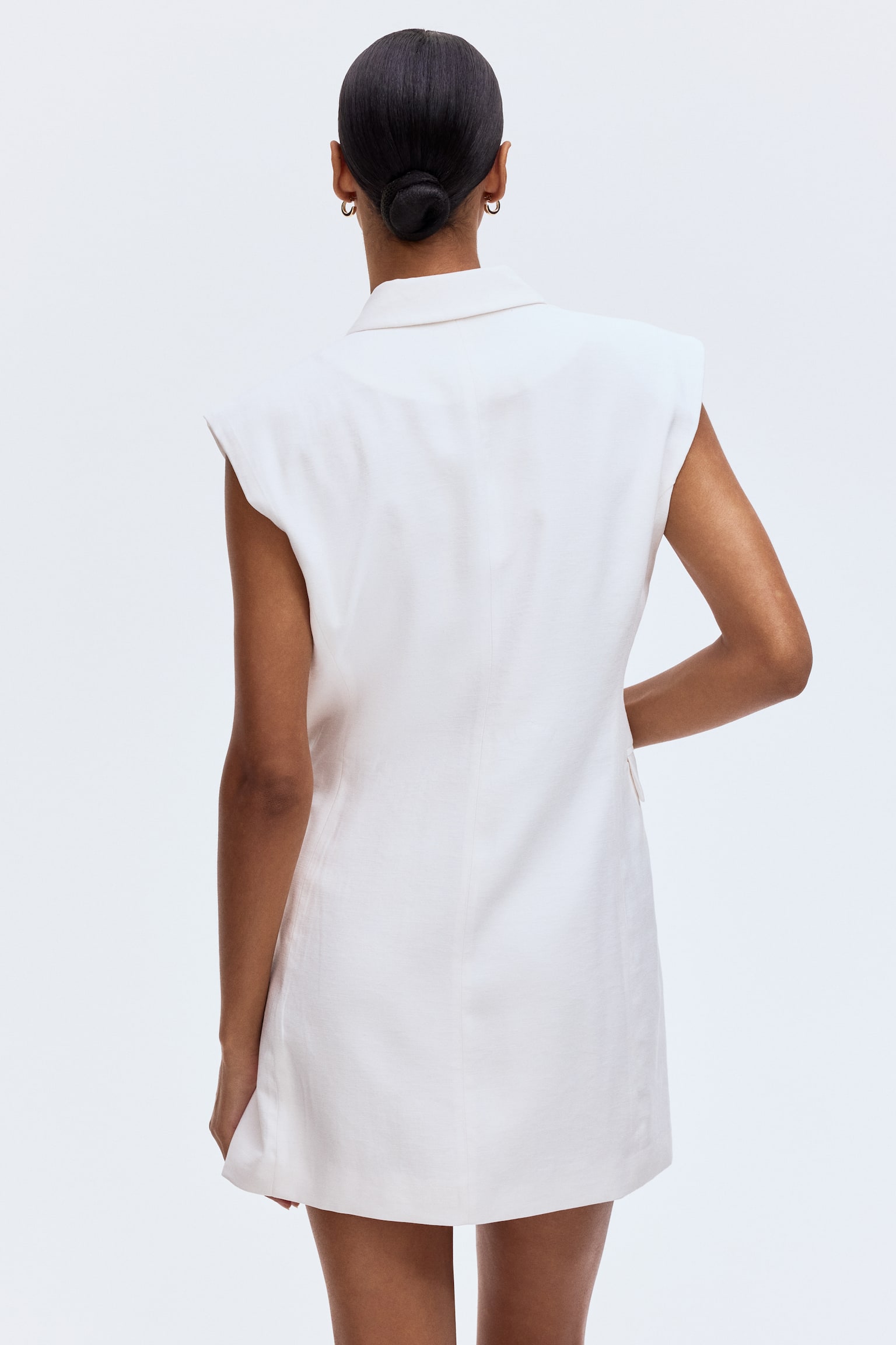 Double-breasted blazer dress - White - 6