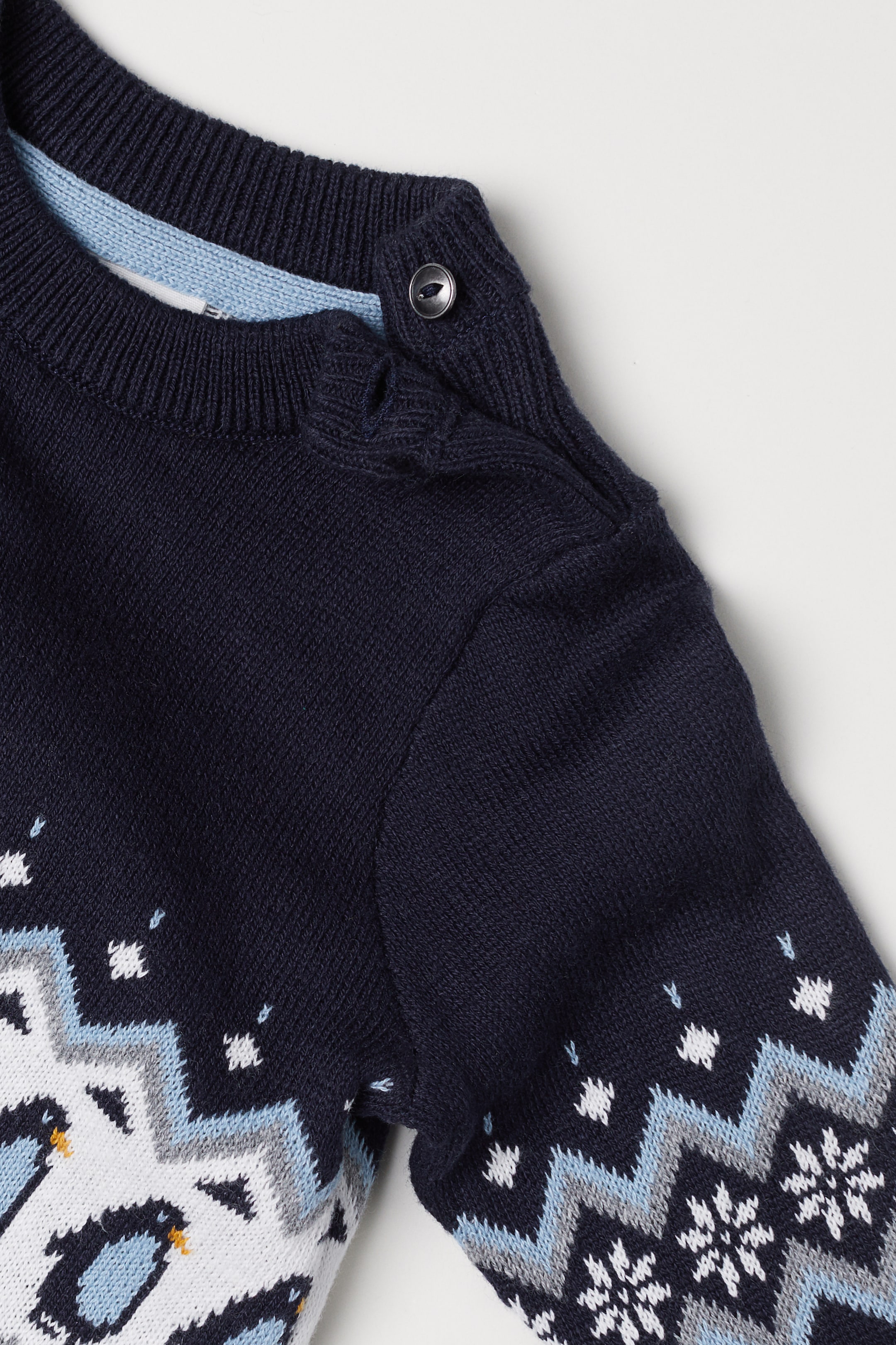 View larger image: Jacquard-knit jumper - Dark blue/Penguins - Kids | H&M 2