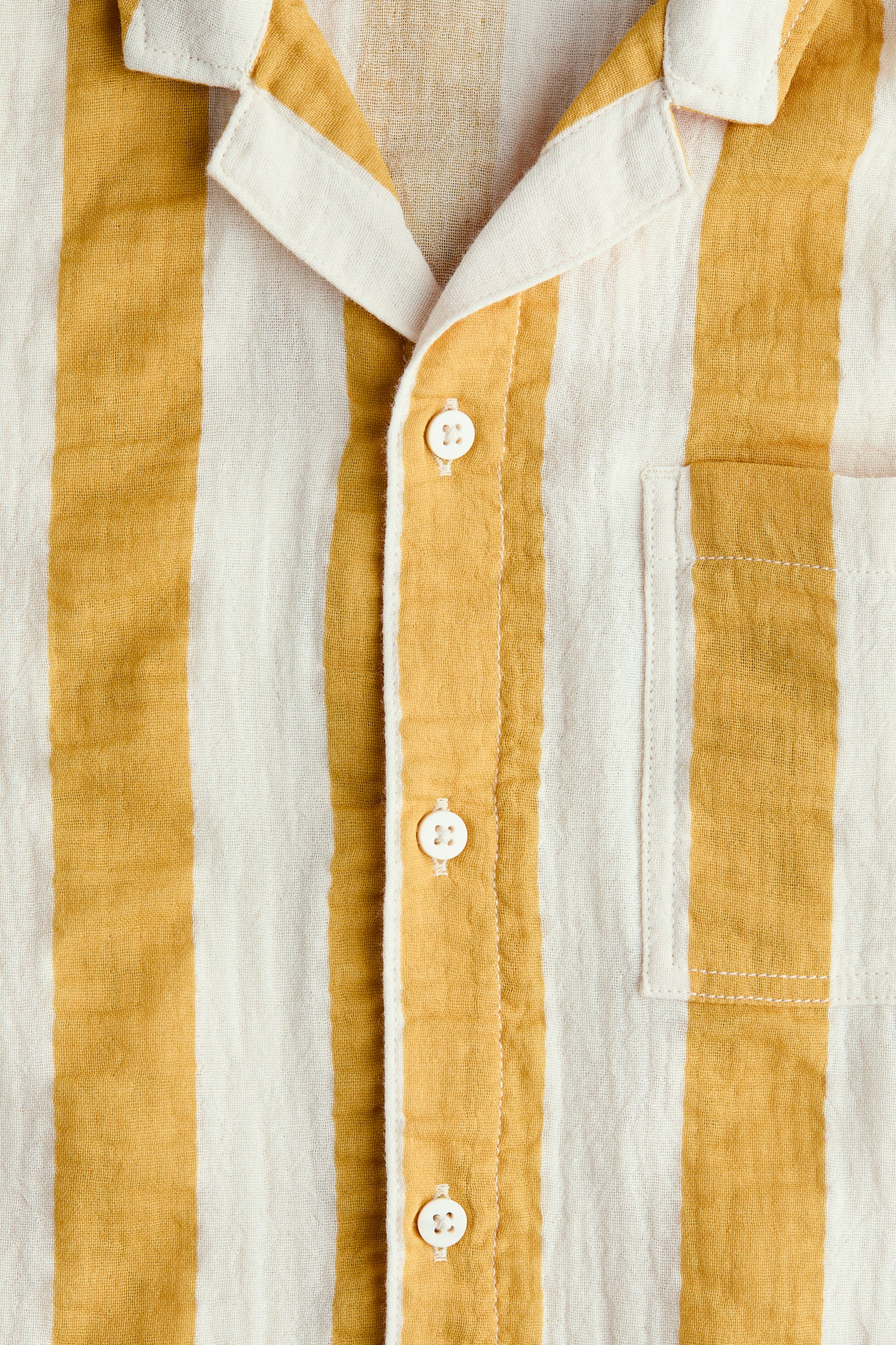 Cotton muslin resort shirt - Yellow/Striped/Light beige/Patterned/Light blue/Striped - 2