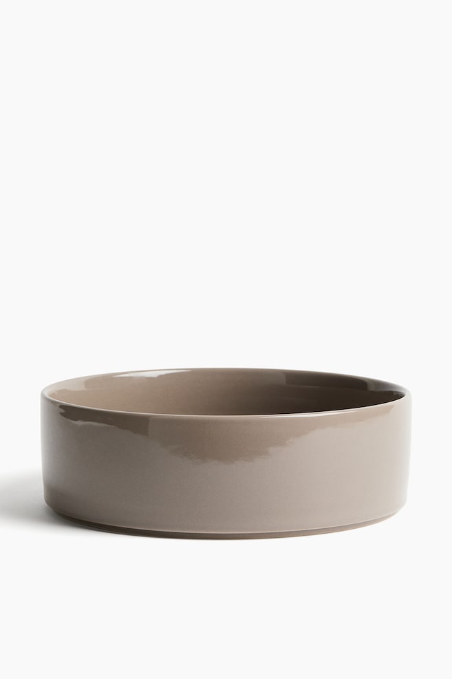 Stoneware serving bowl - Mole/Dusty blue/White - 1
