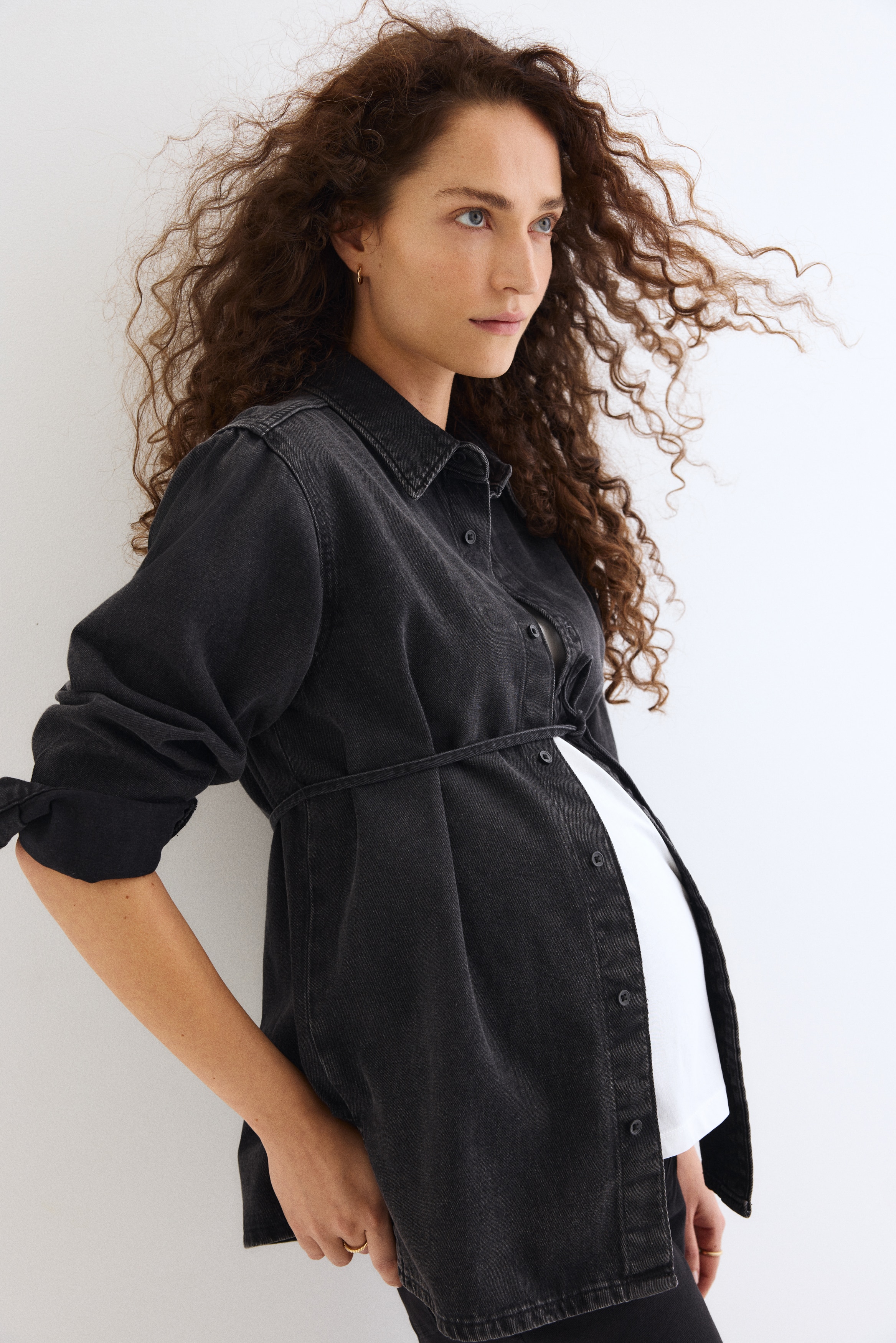 H&M MAMA - Dark denim grey MAMA Before & After Denim shirt - Size: XL  - H&M