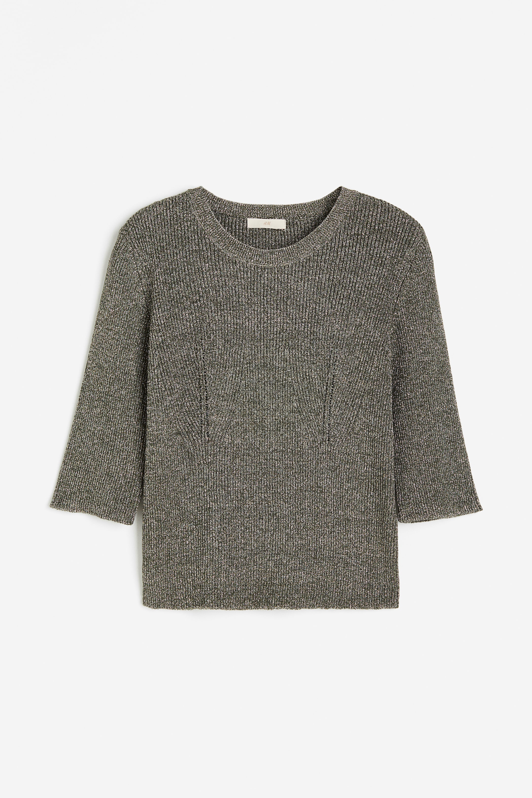 Ver imagen más grande: Top brillante en punto de canalé - Verde oscuro - MUJER | H&M ES 1