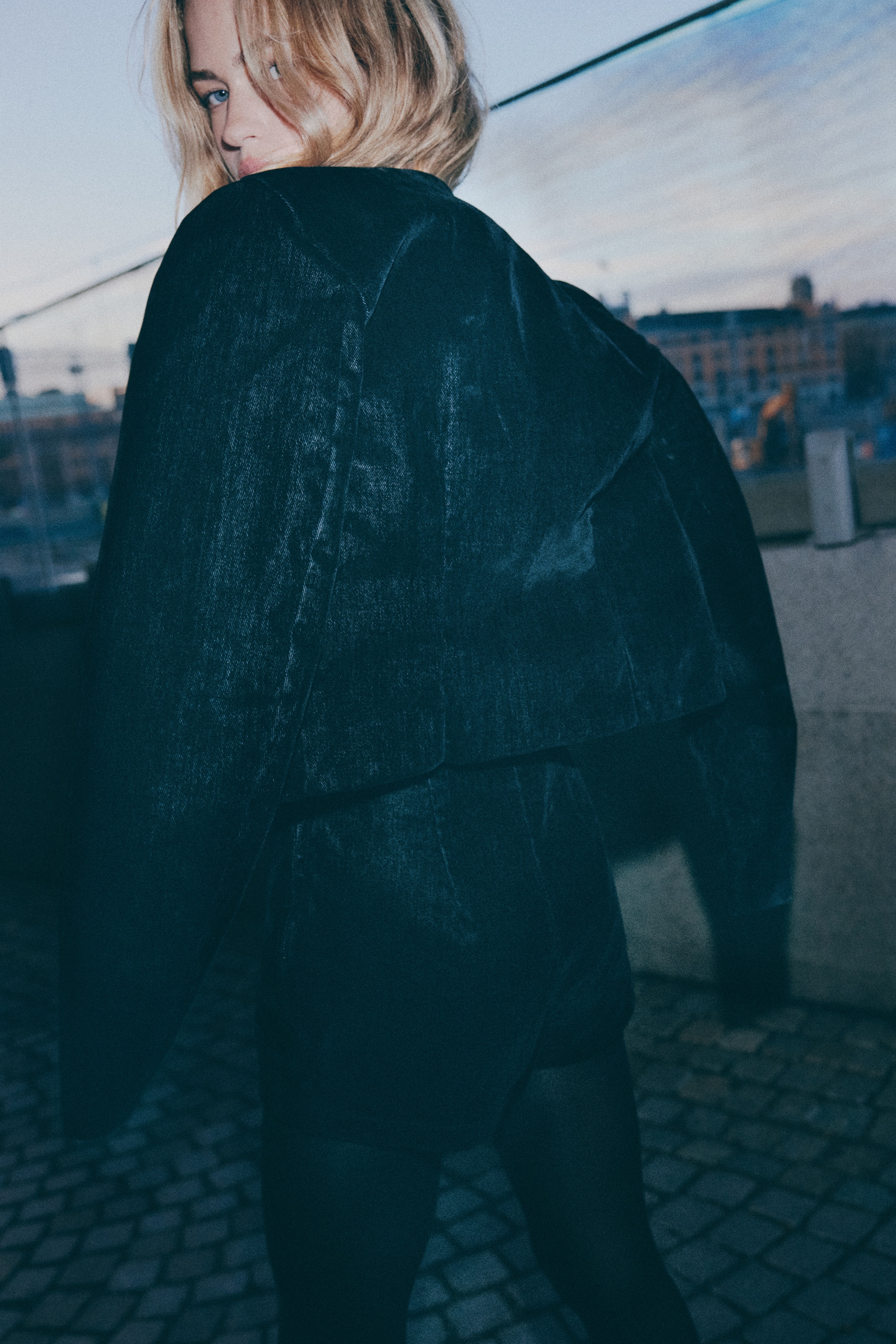 Flocked denim jacket