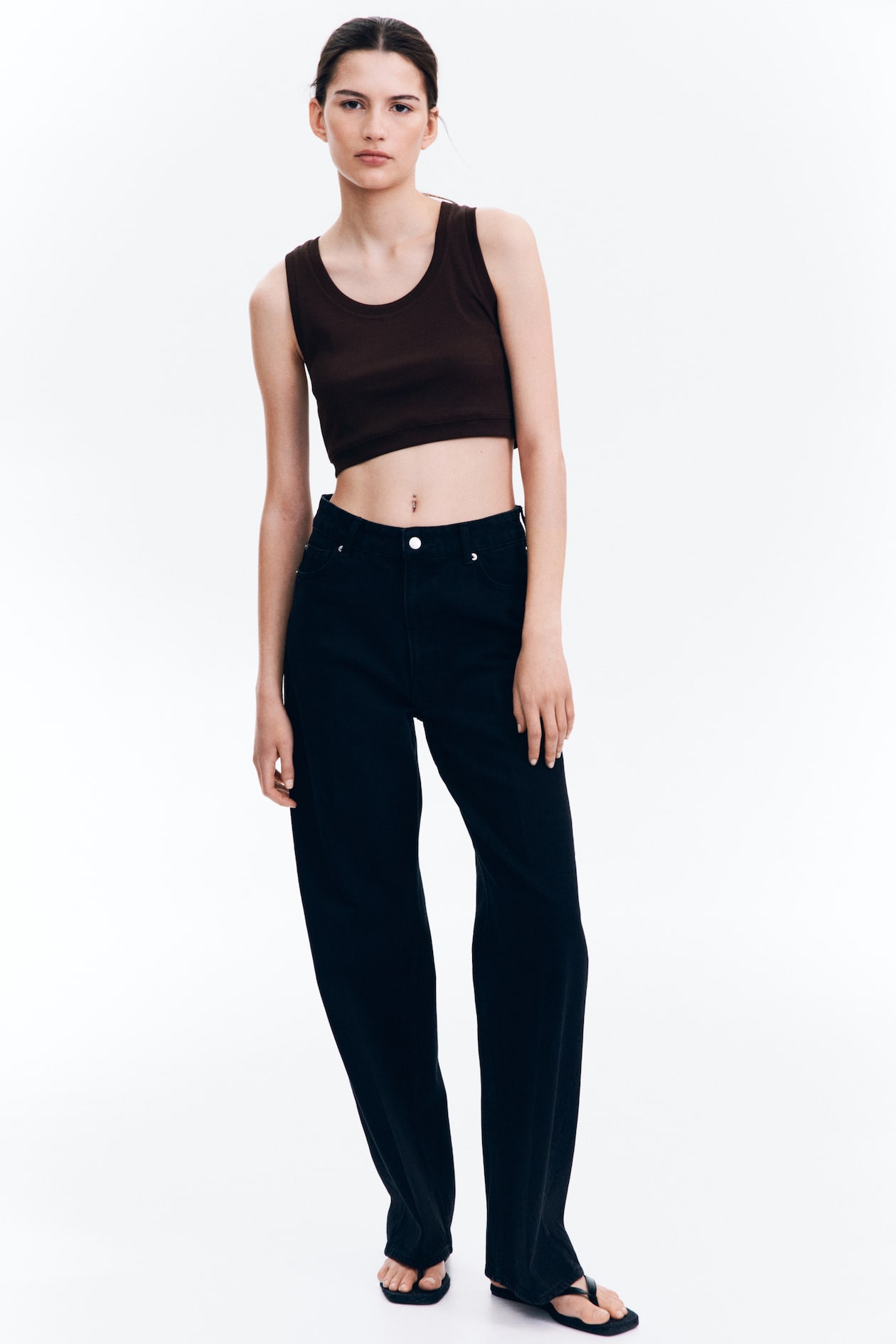 Cropped Ribbed Tank Top - image 3