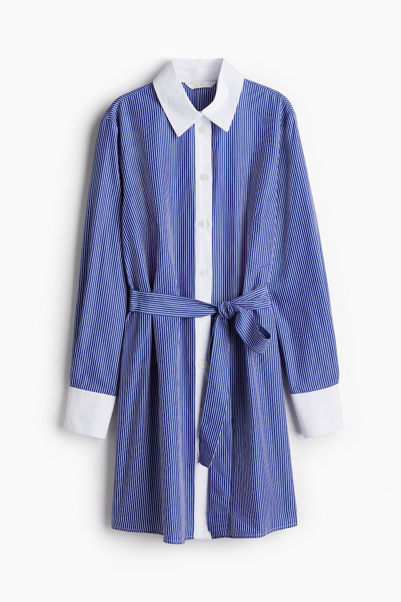 Half Sleeve Dress With Tie Belt