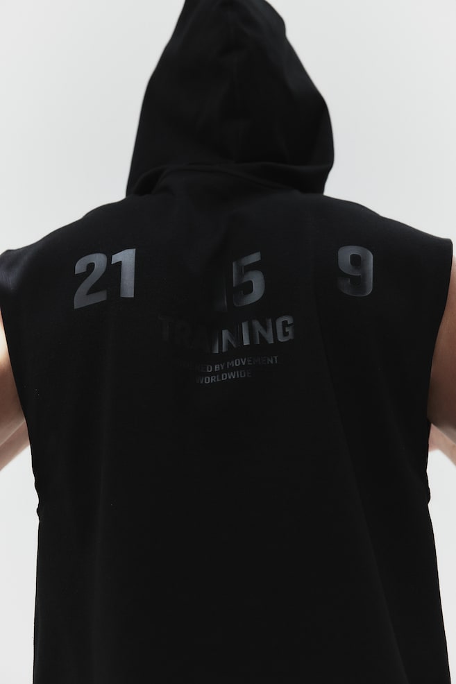 DryMove™ Sleeveless sports hoodie - Black/Dark grey - 11