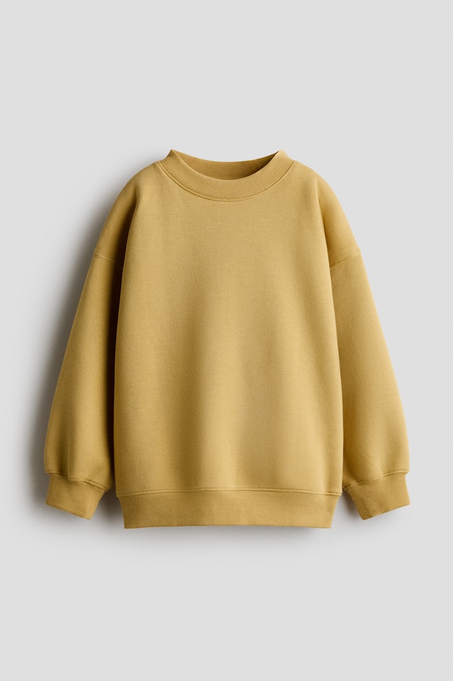 Brushed-Inside Sweatshirt - Yellow/Ivory/navy blue striped/Navy blue/Light beige/Blue/Green/Dark red melange/Red/Turquoise/Brown/Dark red/Light gray melange/Dark turquoise/dinosaurs/Dusty blue/Brown - 1