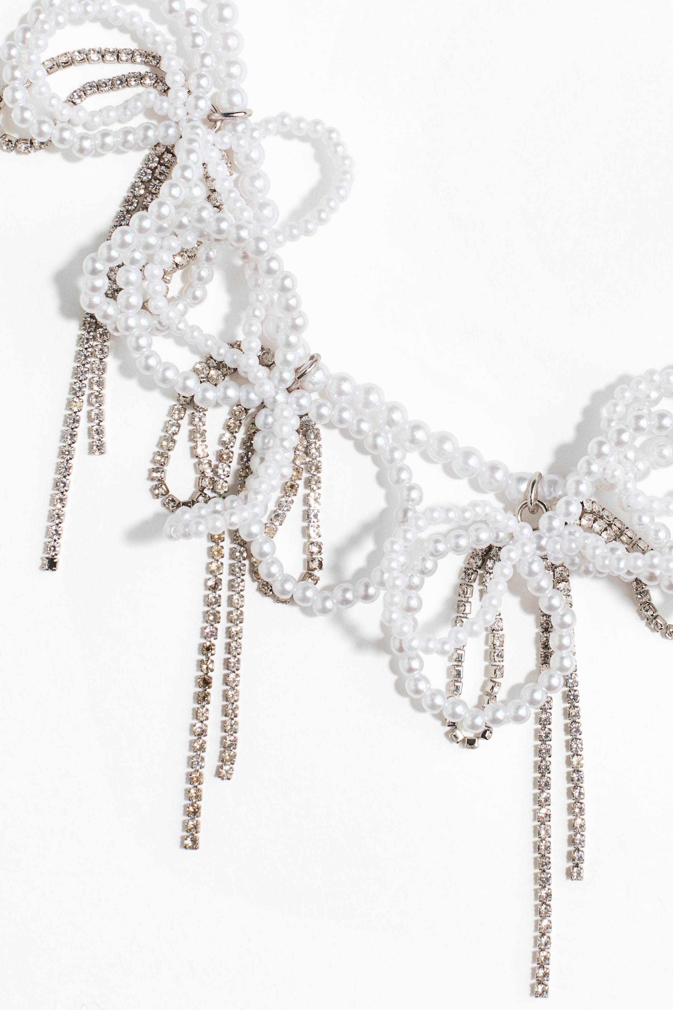 View larger image: Beaded bow necklace - White - Ladies | H&M 2