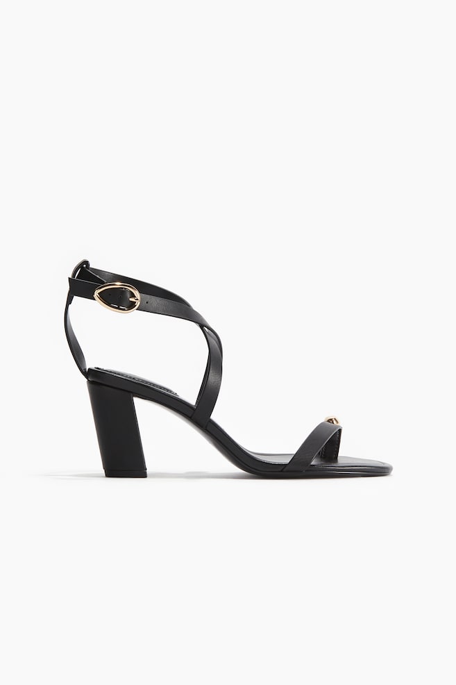 Block-heeled sandals - Black - 1