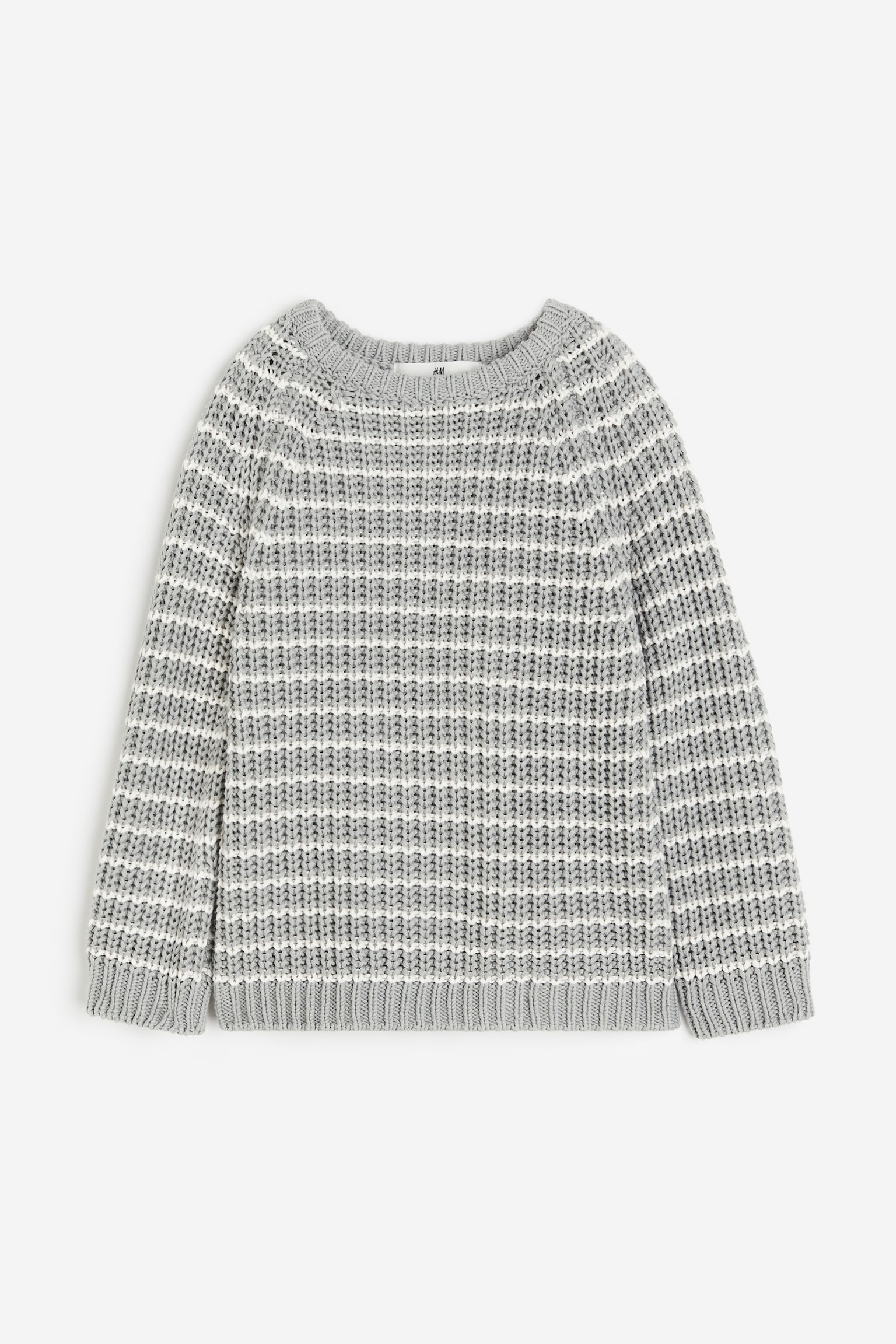 Cotton Sweater - Grey/Stripe/Beige/Stripe - 1