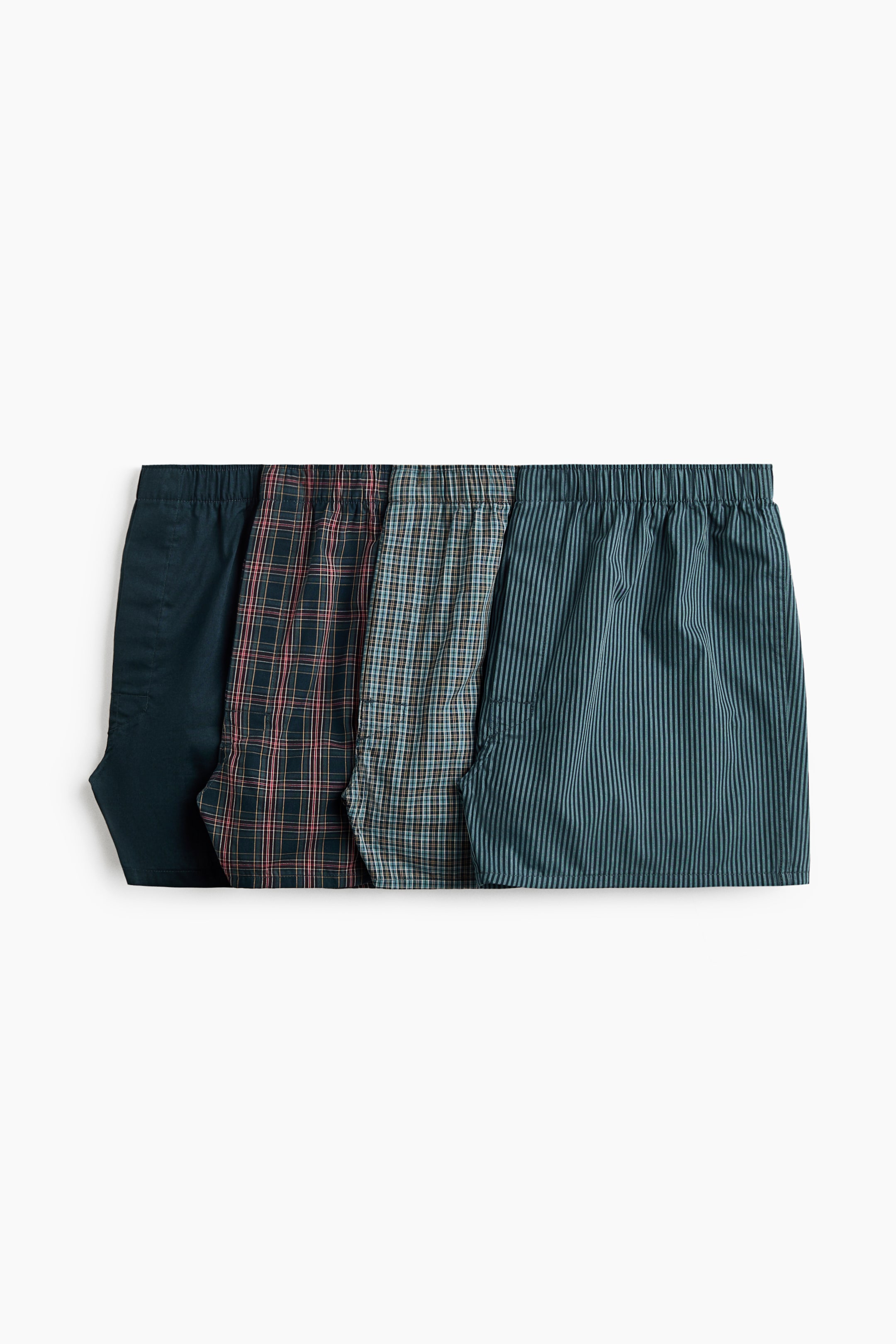 View larger image: 4-pack woven boxer shorts - Dark turquoise/Red/Dark beige - Men | H&M 1