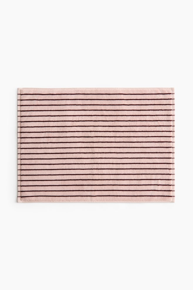 Cotton terry bath mat - Light pink/Burgundy striped/Light blue/Dark red striped/White/Brown striped/Light grey/Blue striped - 1
