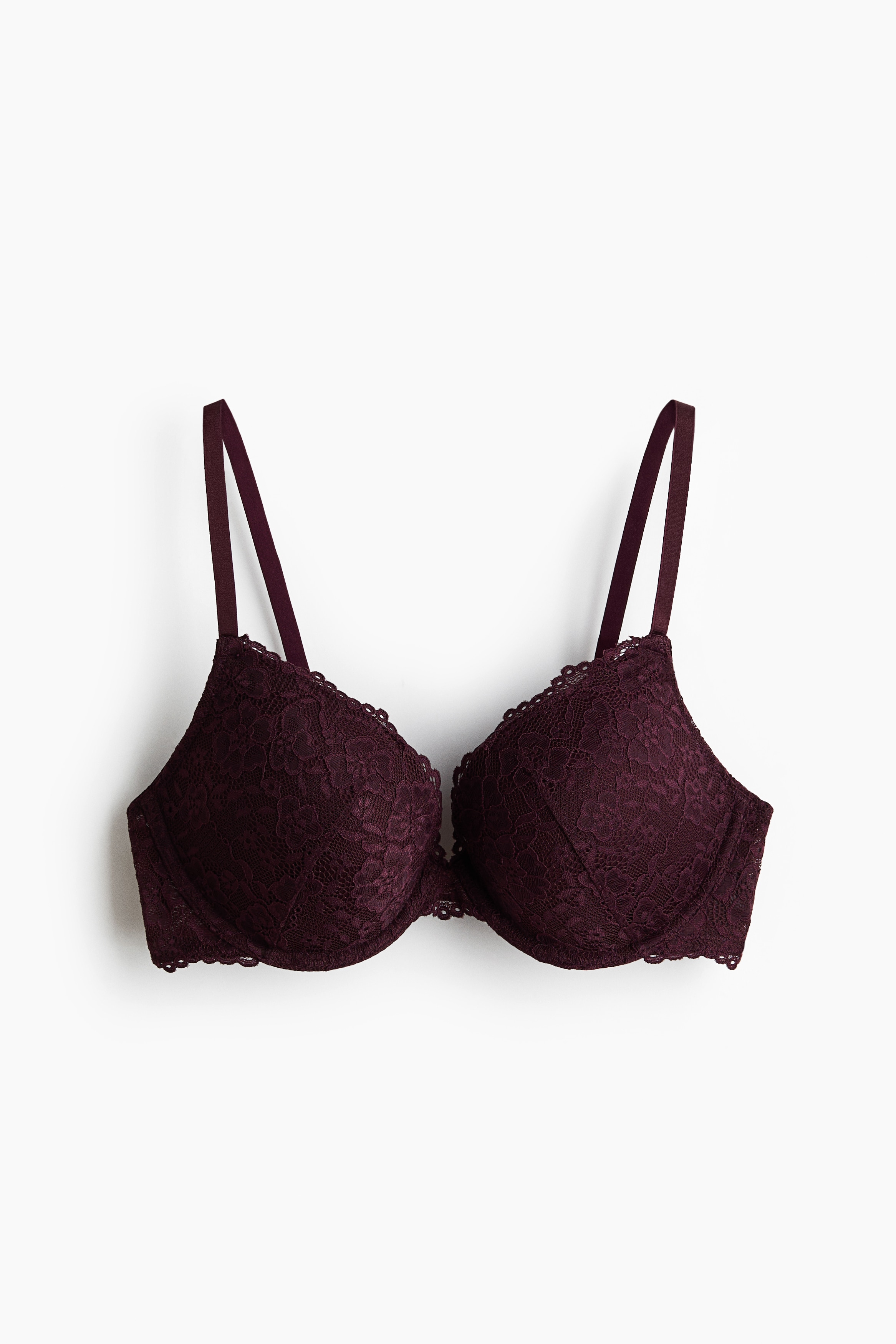 Push-up-BH aus Spitze - Weinrot/Weiß/Schwarz/Hellrosa/Taubenblau/Dunkelbraun/Puderrosa/Hellblau