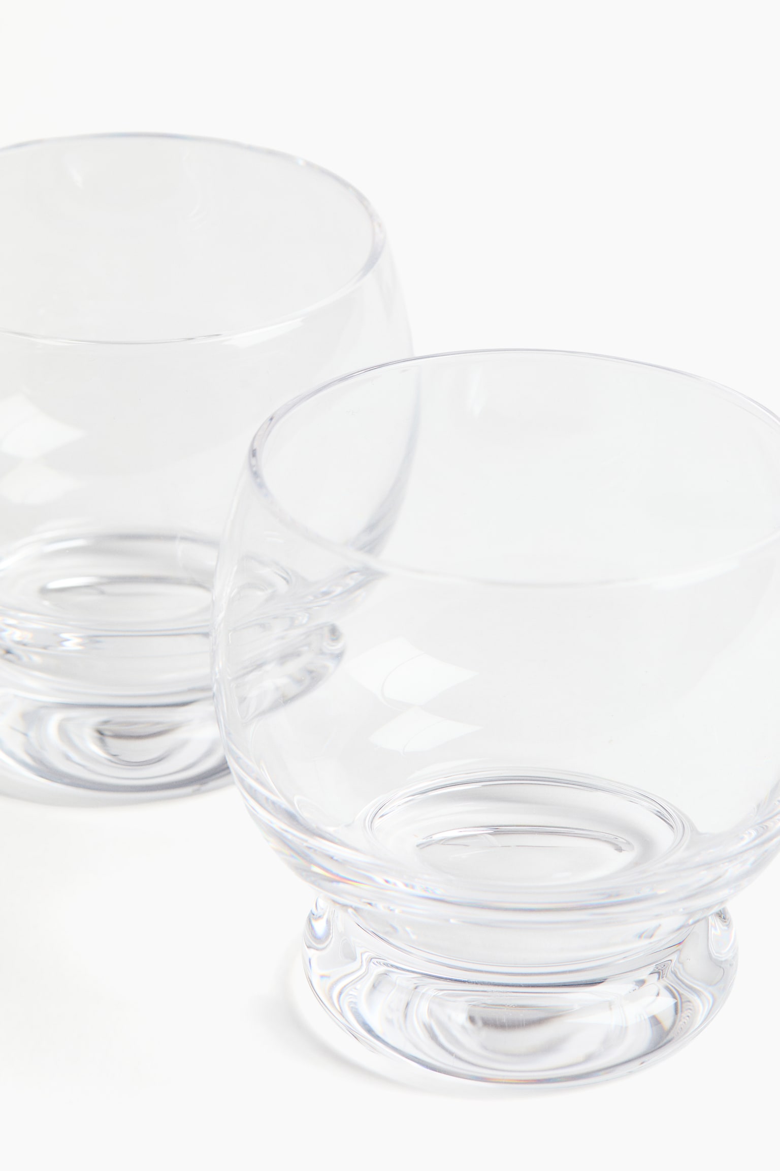 Набір із 2 склянок ручного видування - Прозорий/Світло-рожевий/Прозорий/оливково-зелений - 4