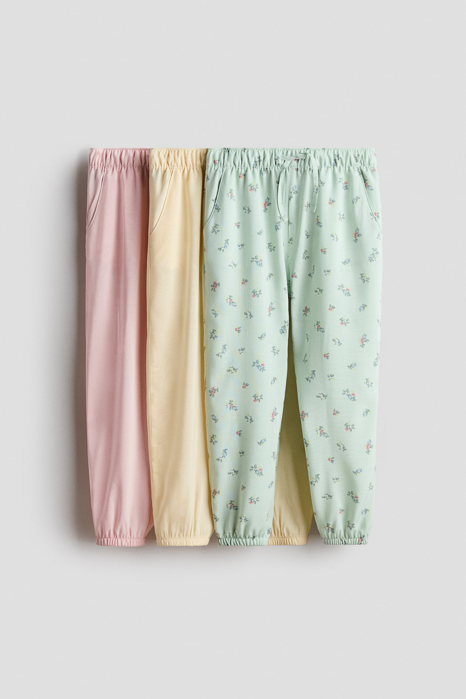 3-pack joggers - Lys gul/Blomstret/Marineblå/Blomstret/Syrin/Mintgrønn/Rosa/Blomstret