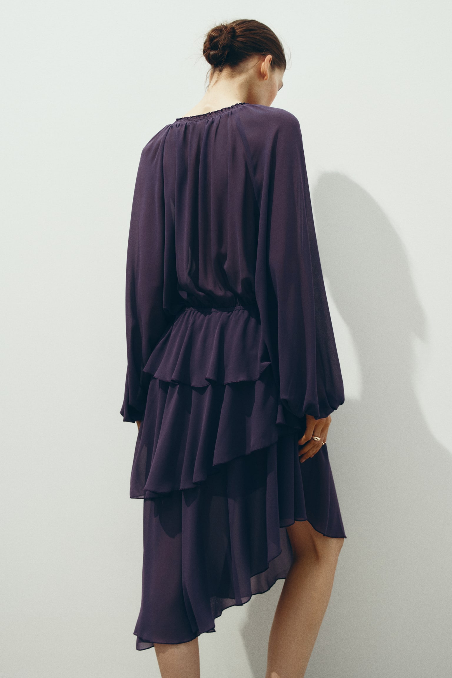 Robe asymétrique - Violet foncé - 5