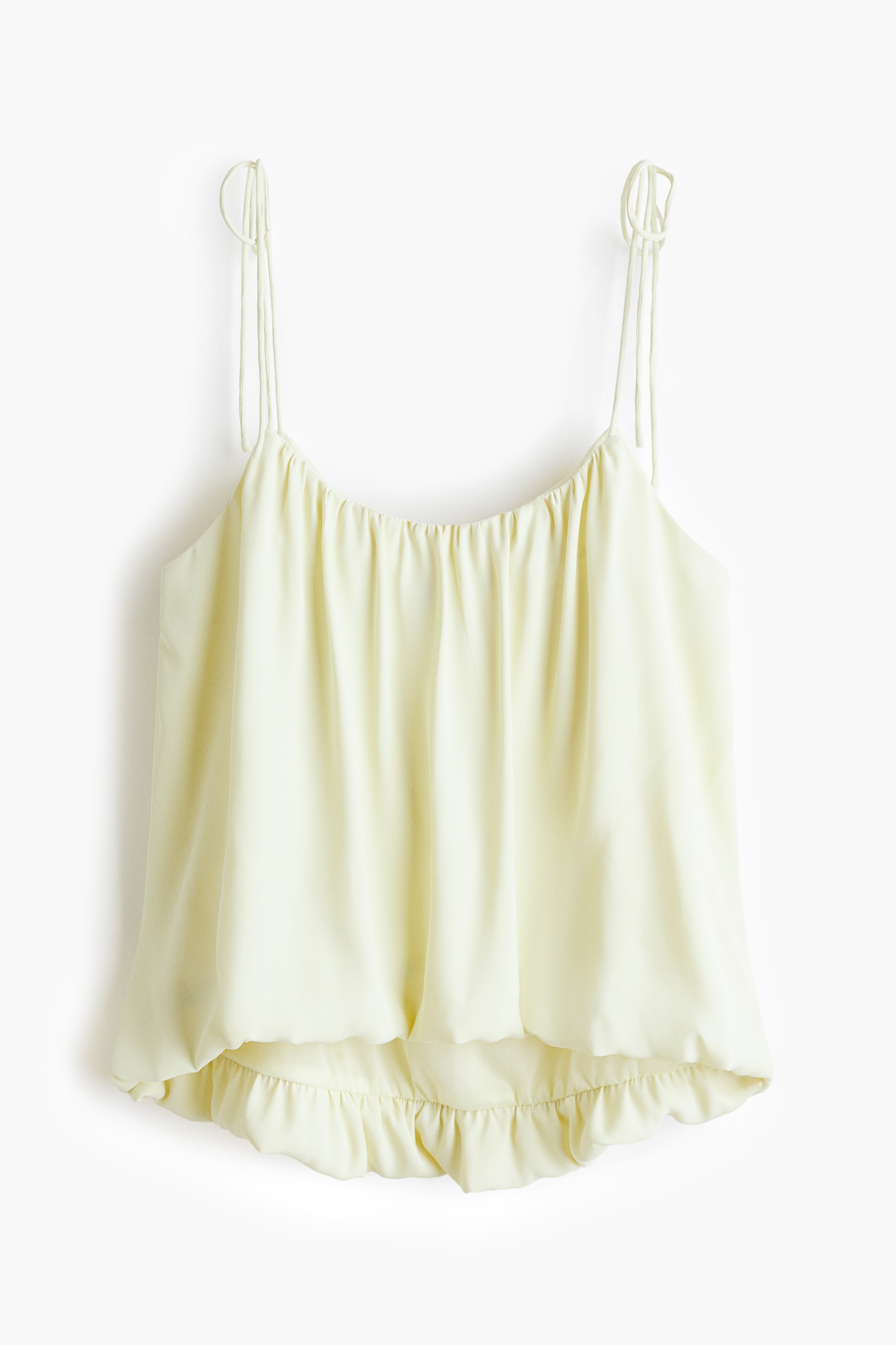 Top a palloncino con spalline sottili da annodare - Giallo chiaro