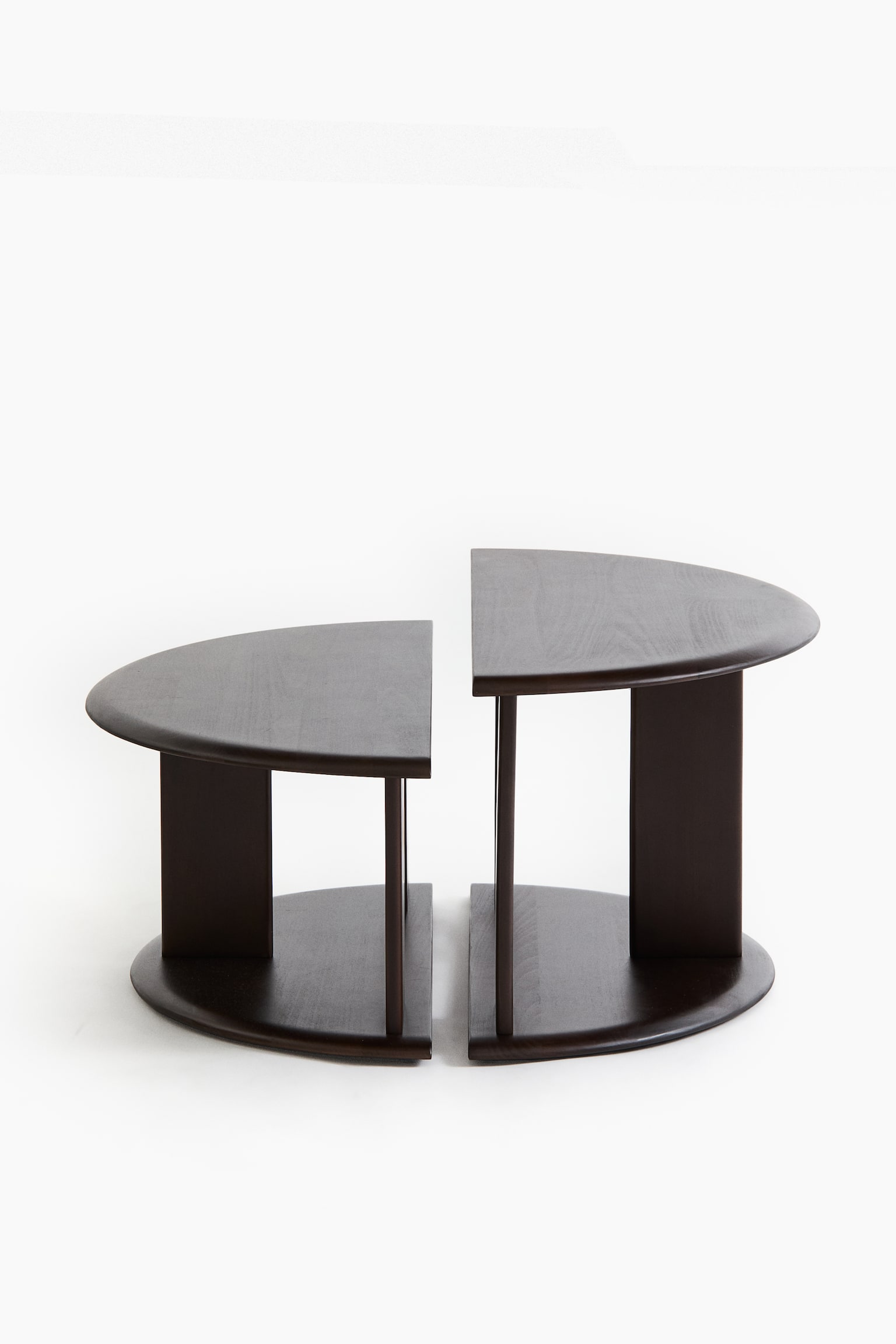 Σετ 2 τεμαχίων με ξύλινα τραπέζια σαλονιού - Καφέ/Ανοιχτό καφέ - 5